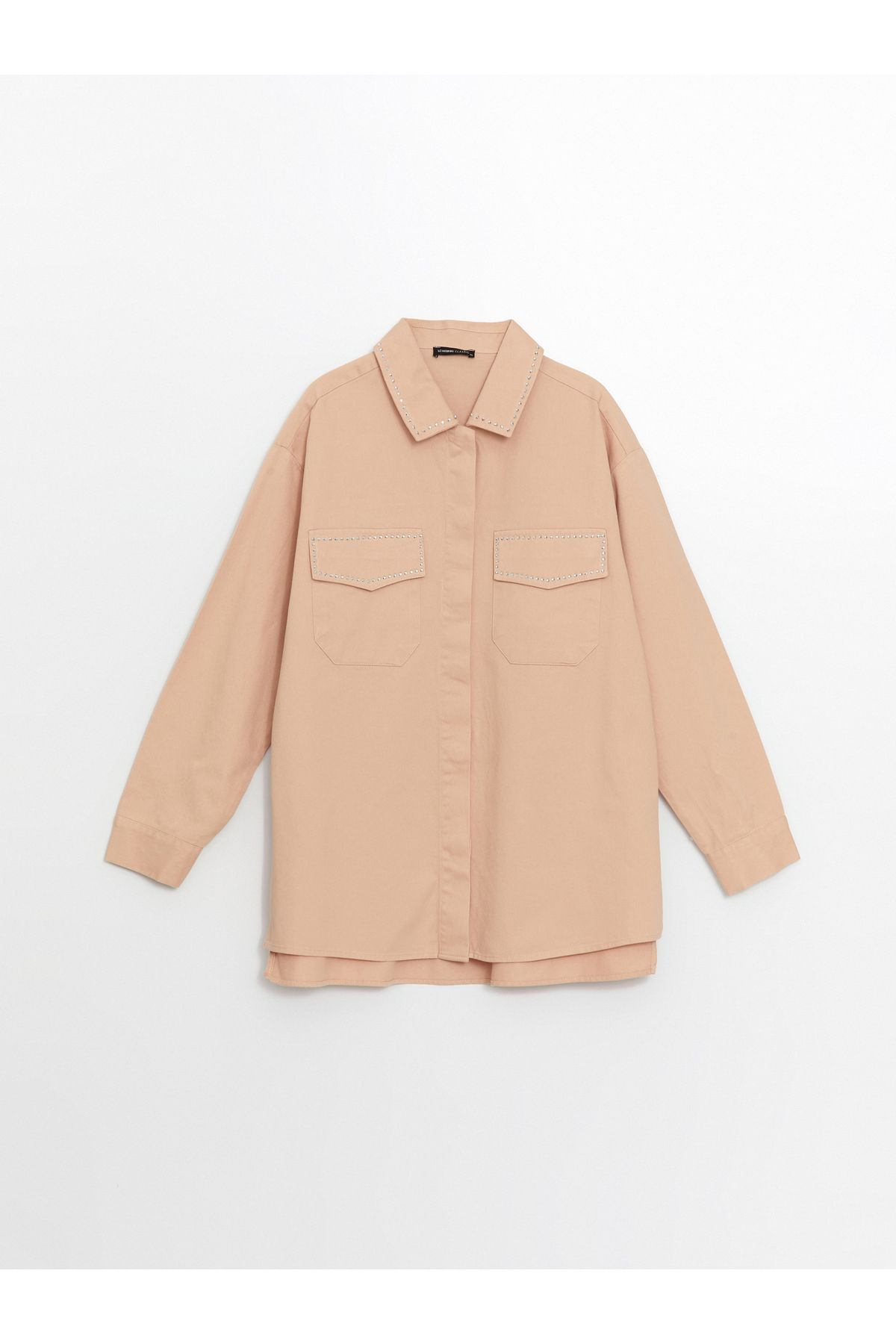 LC Waikiki-Plain Long Sleeve Oversize Women's Shirt Jacket 5