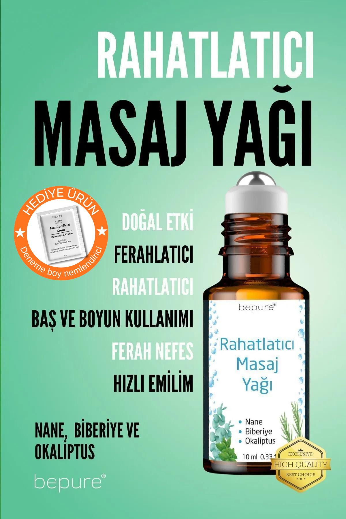 Bepure Rahatlatıcı, Baş Ağrı Yağı, Stres Kaygı Yatıştırıcı Yağ 10ml