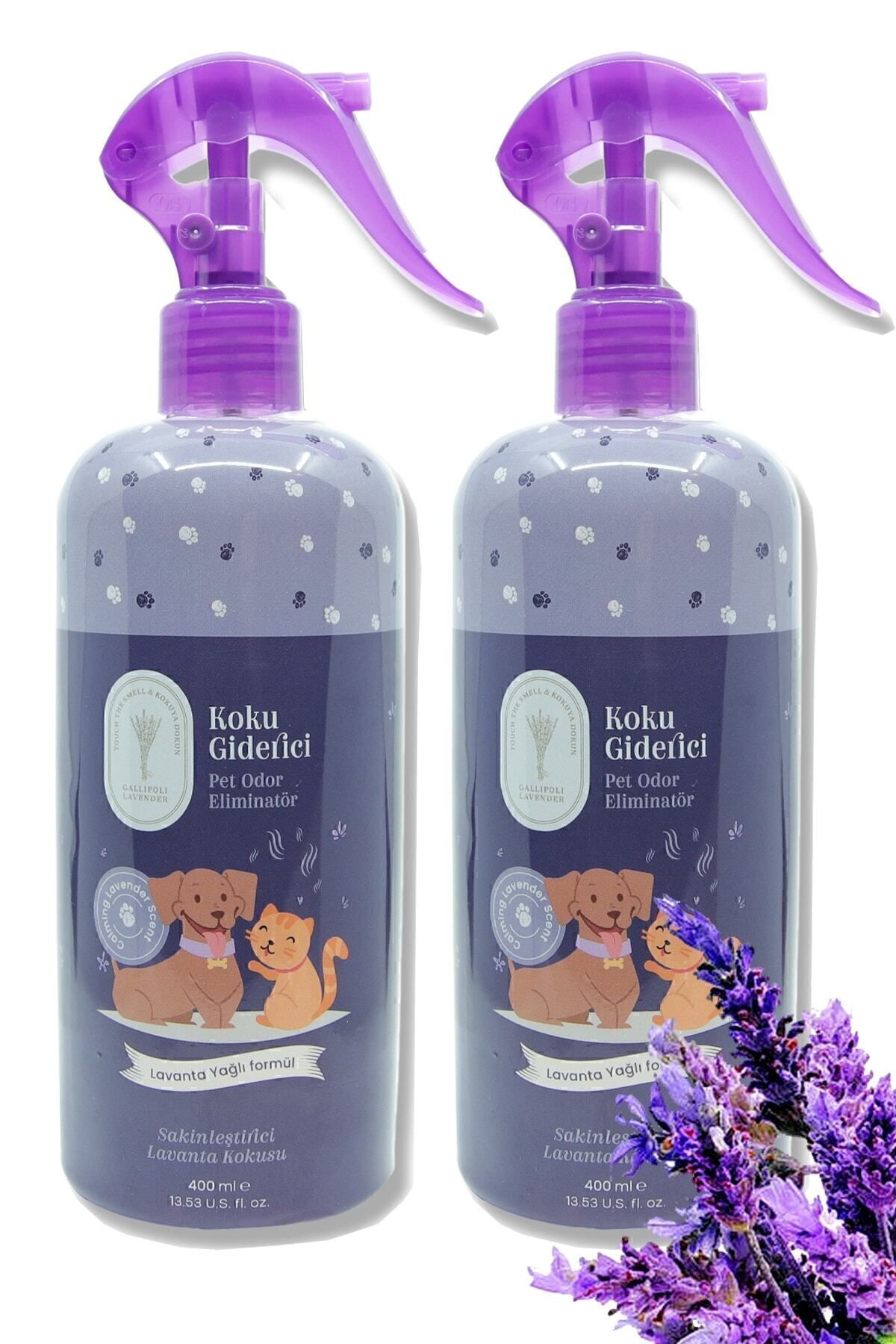 Gallipoli Lavender Kedi Köpek Koku Giderici Bitkisel Lavanta Bakteri Önleyici 2'li 400 ml Köpek Koku Giderici Sprey