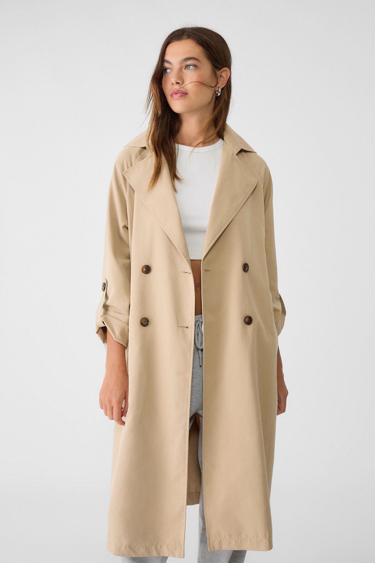 Stradivarius-Long flowing trench coat 2