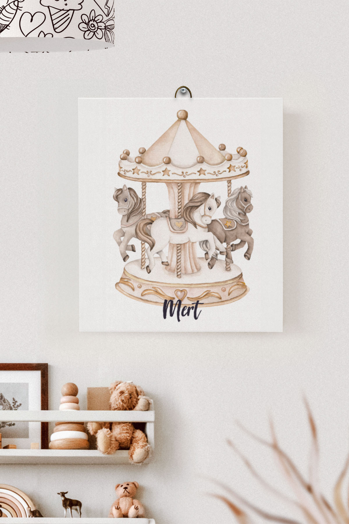Name Only Children's Room Canvas Table Carousel (17x21 Cm)