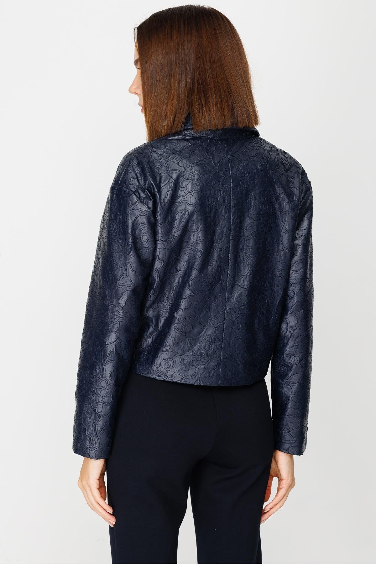 accort-Laci - Patterned Faux Leather Short Jacket 7