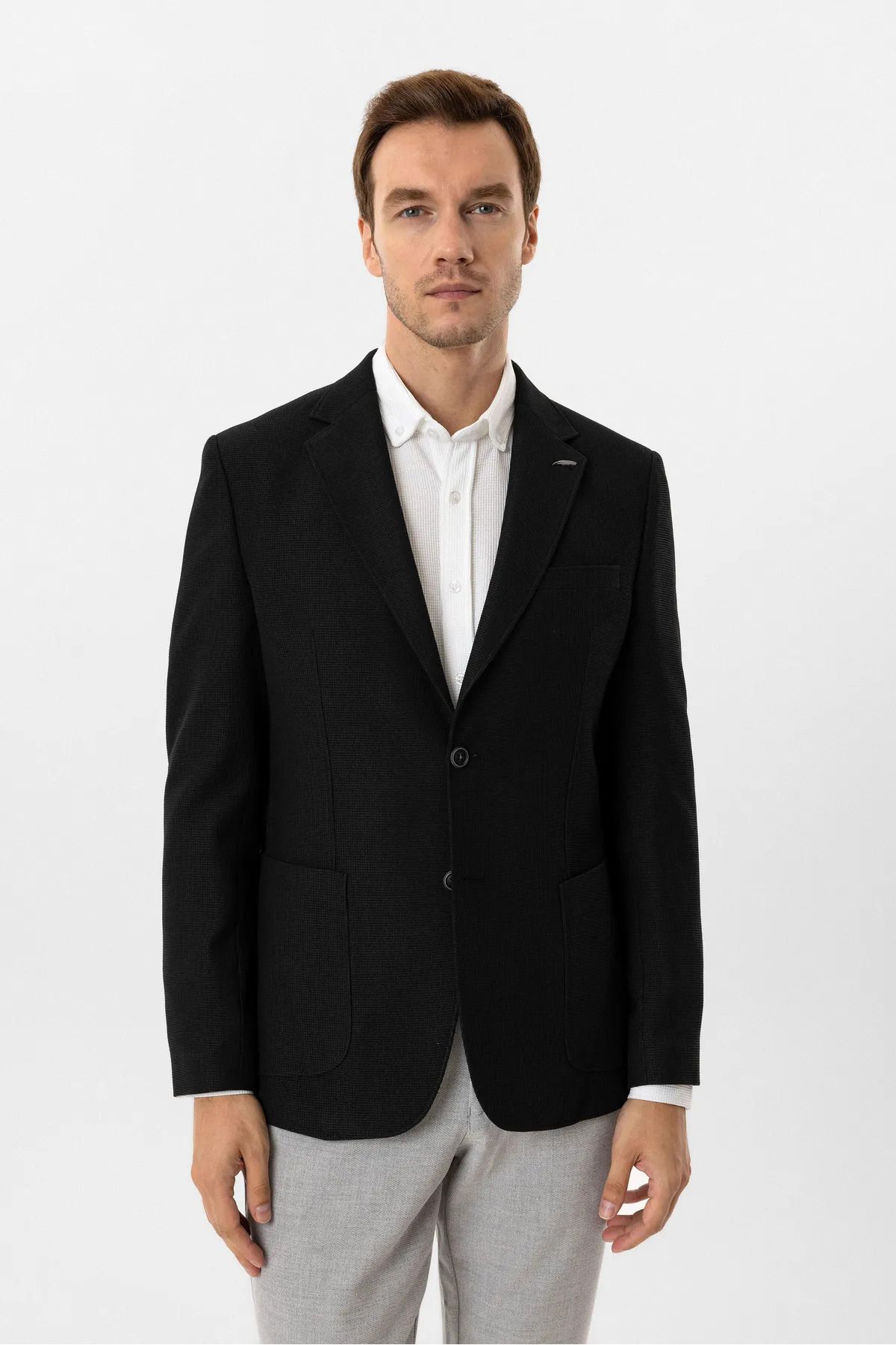 SÜVARİ-Sweater 6 Drop Regular Mold Busines Model Strip Patterned Jacket 2