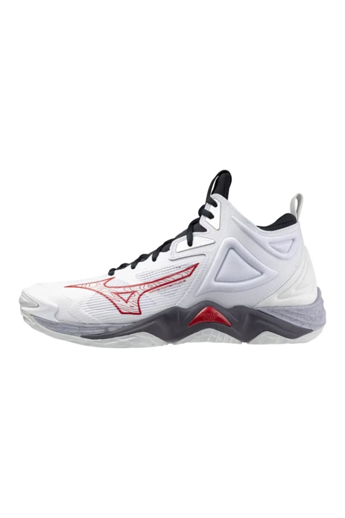 MIZUNO Wave Momentum 3 MID Unisex Voleybol Ayakkabısı Beyaz / Gri