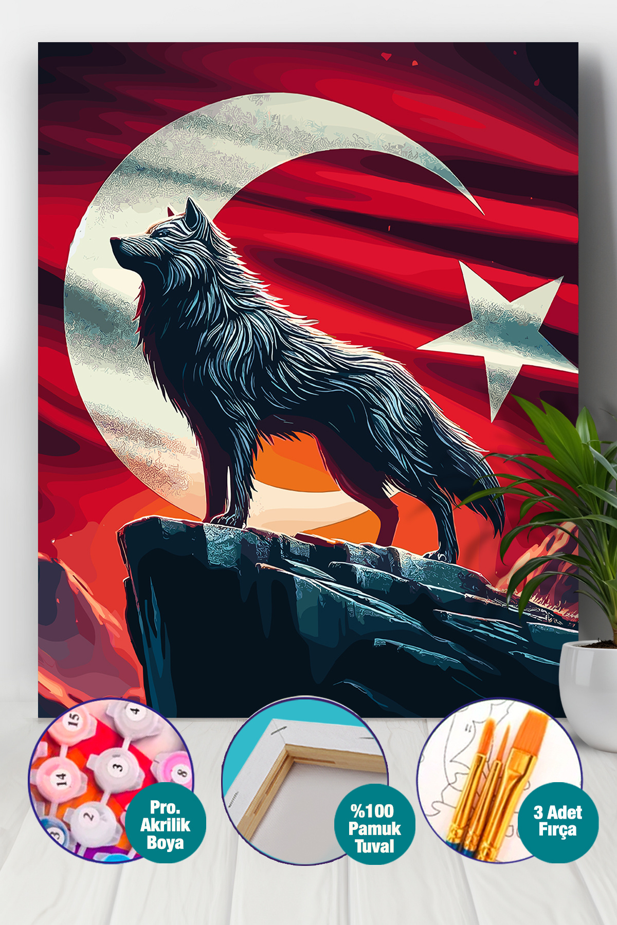 Picasso World Hobby Art Sayılarla Boyama Numaralı Tuval Seti Fırça Boya Dahil 40x50 Cm Ebedi Vatan