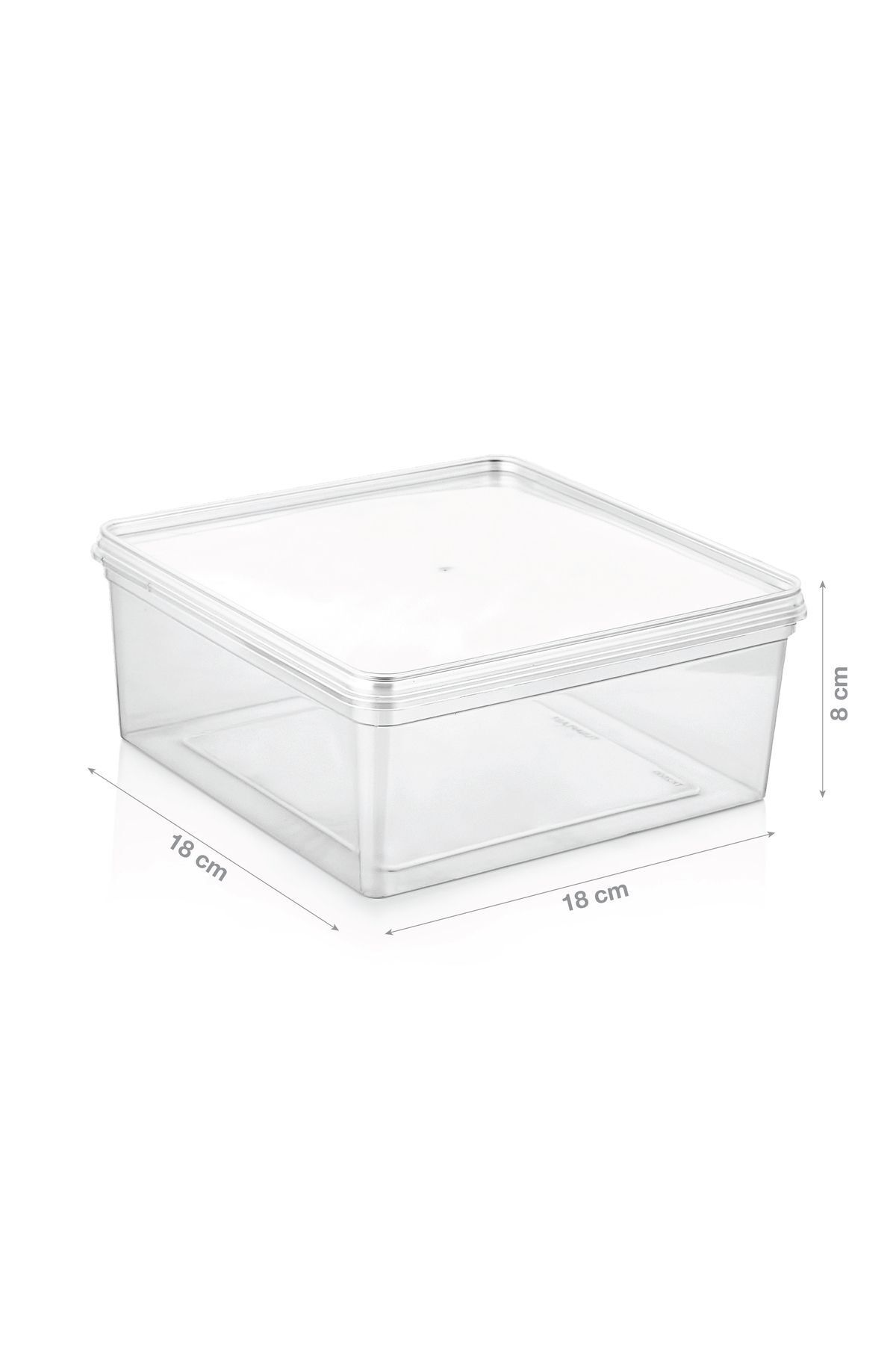 PONÇİK STORE-Set of 10 with 2.5 Lt Capacity - Square Storage Container Suitable for Deep Freezer 4