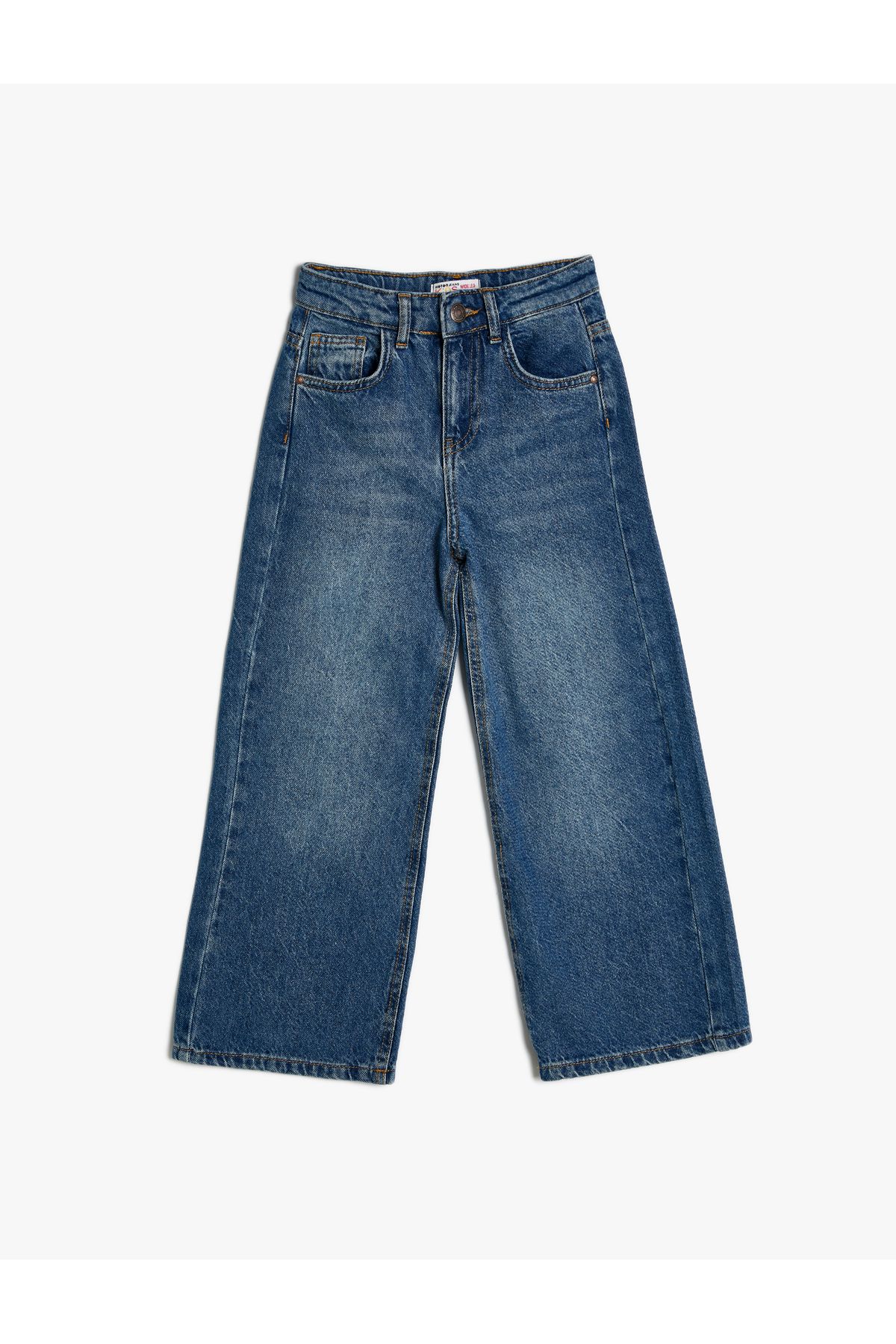 Kot Pantolon Geniş Paça Cepli Pamuklu - Wide Leg Jean