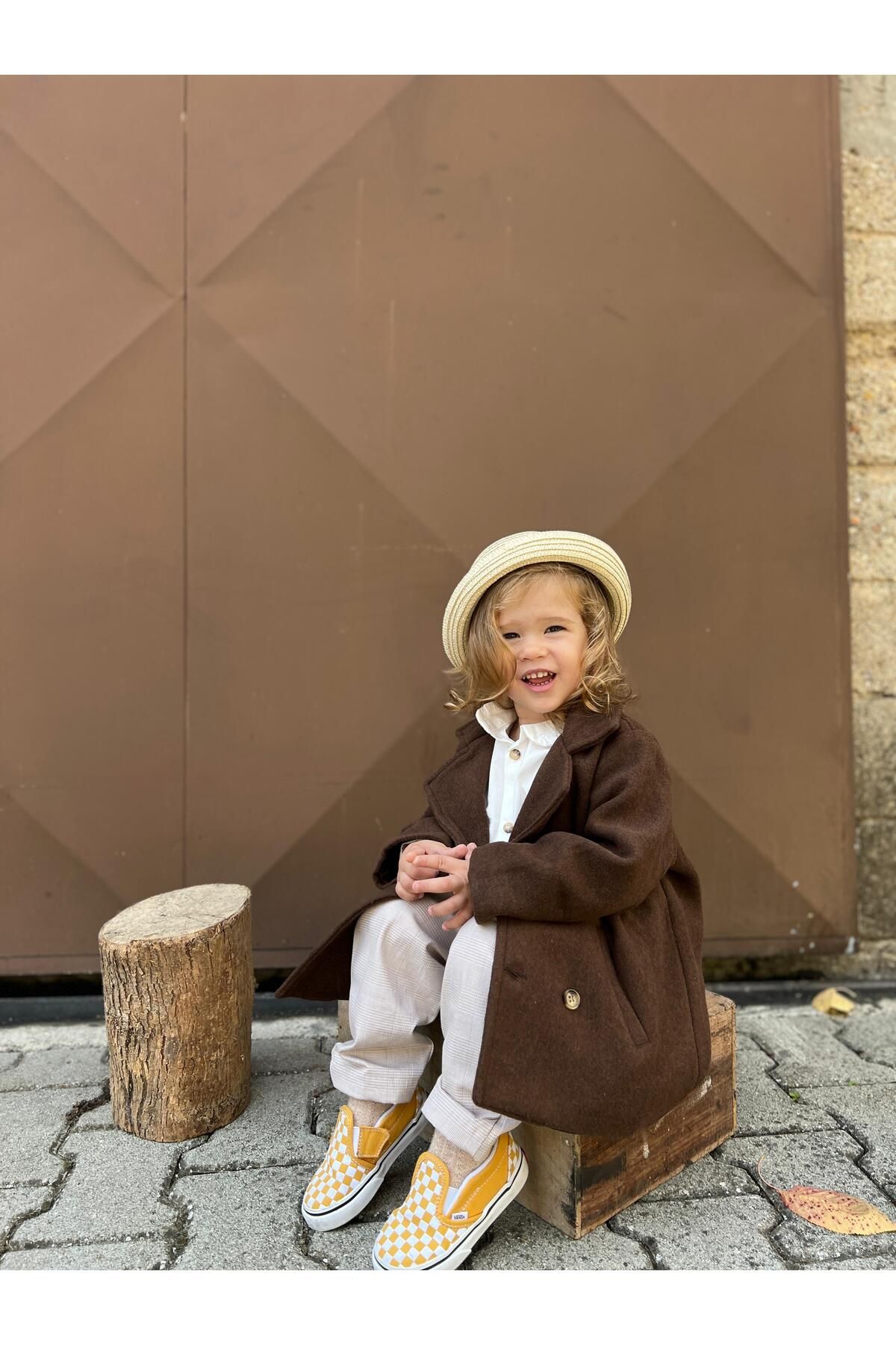 favorimkids-Brown Stamped Baby Kids Coat 6