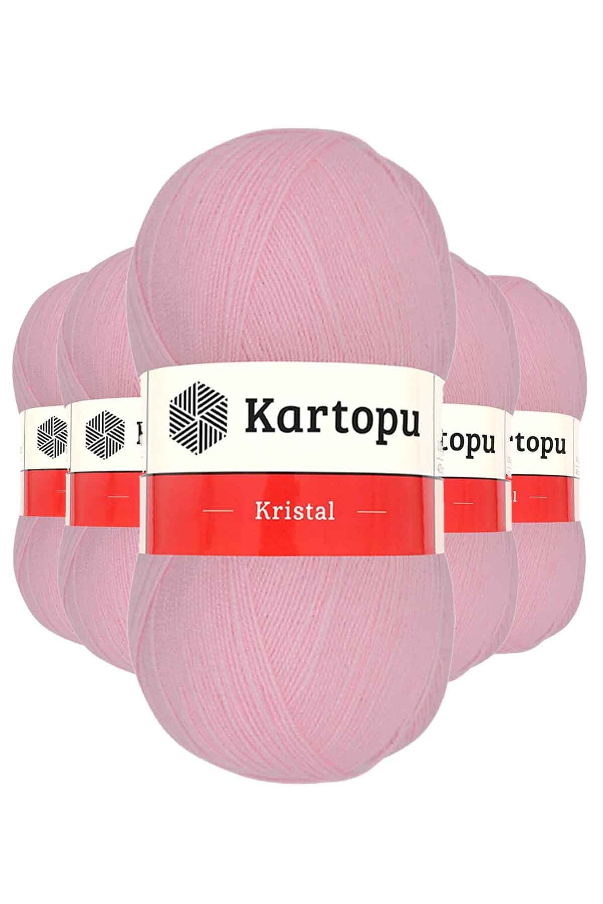 Take and Happy 5 Adet Kristal Çift Katlı El Örgü Lif İPi Bebe Pembe K788