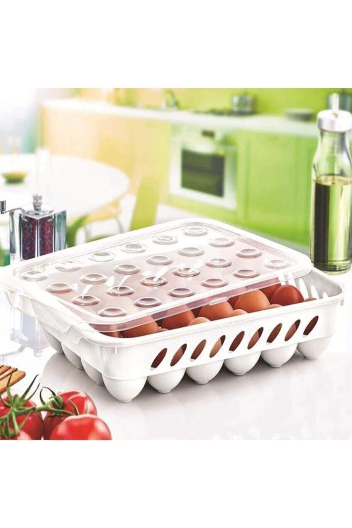 Mu Art Yumurta Kapalı Saklama Kabı 24'Lü Beyaz