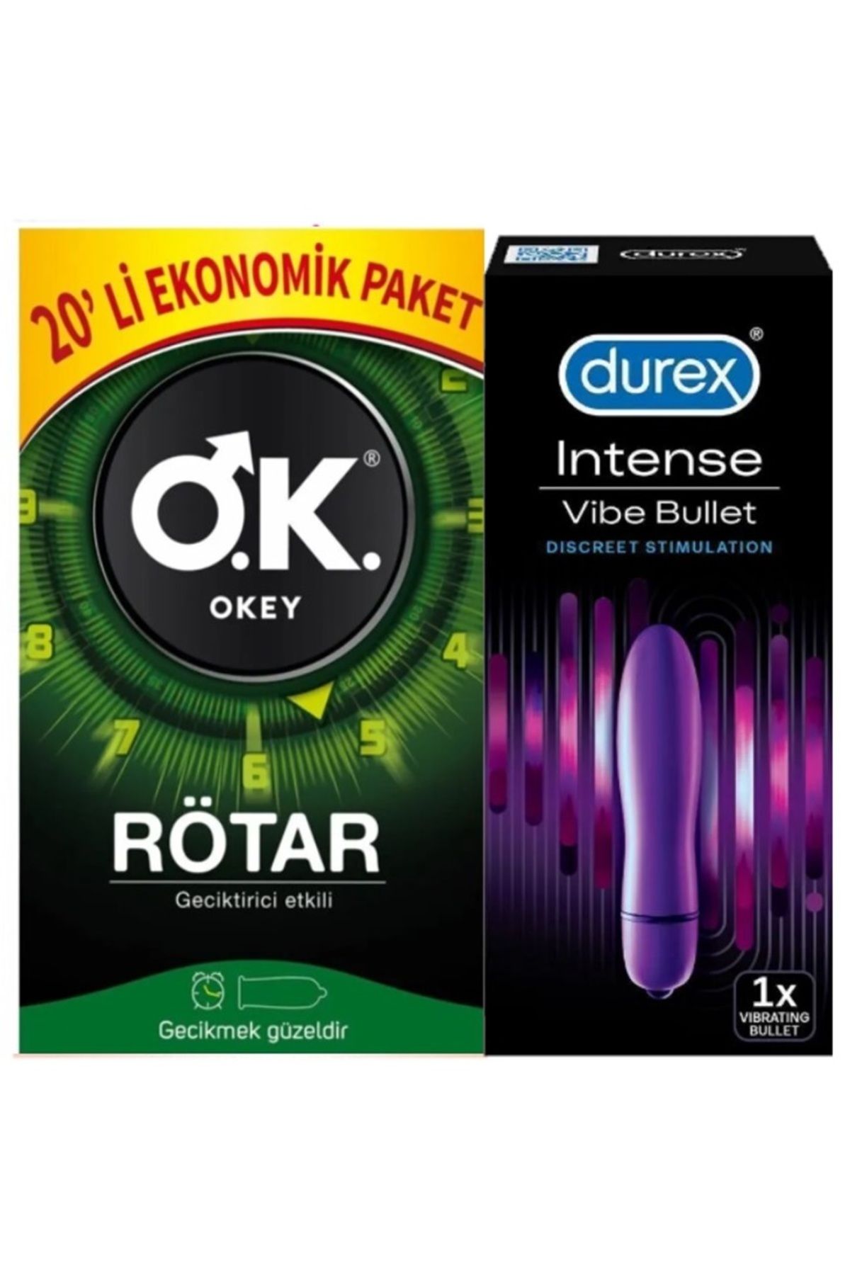 Durex Intense Vibe Bullet+ Rötar 20 li Prezervatif