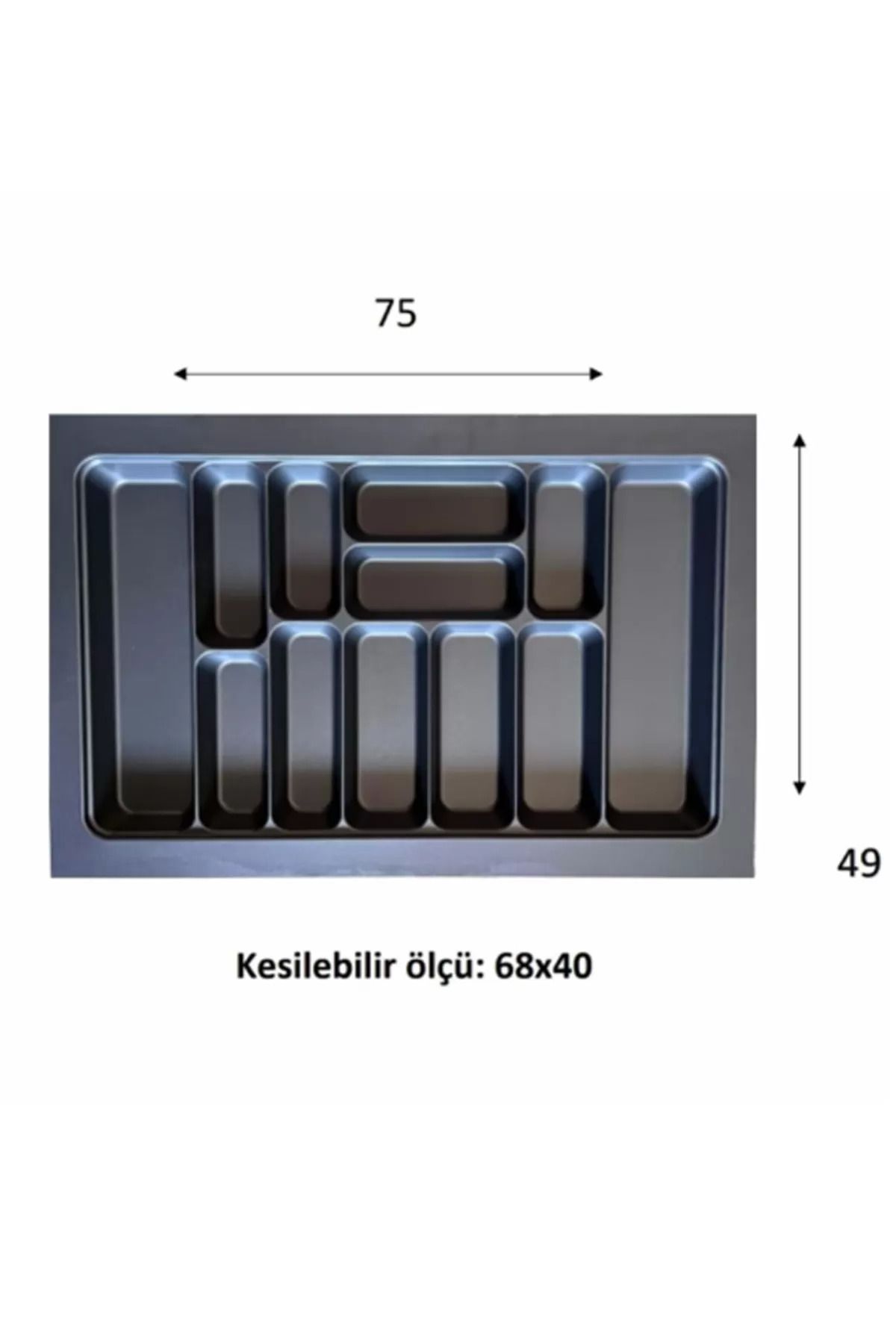 Mu Art Eco Lüx Modül Kaşıklık Antrasit 76X49 Cm Royaleks-Acero-20357