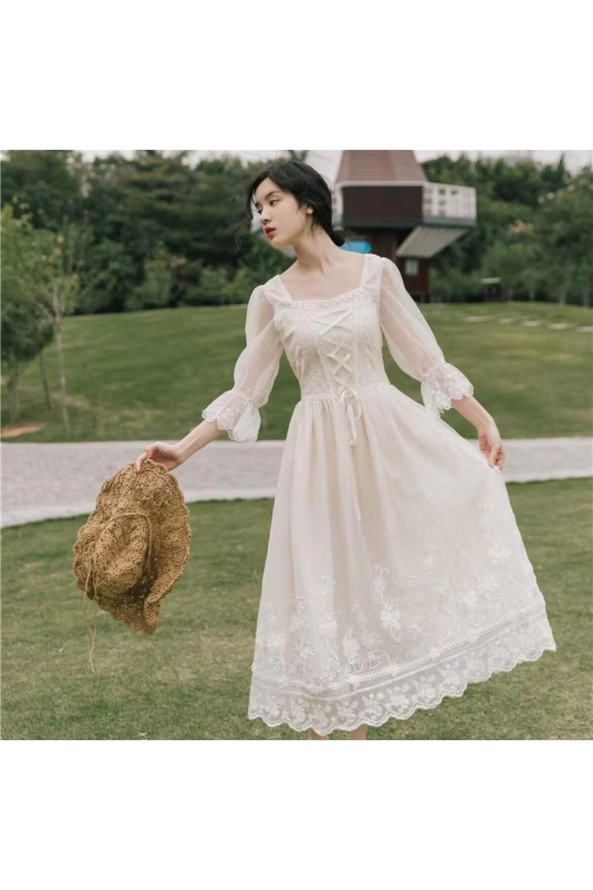 robe vintage en tulle blanc 33 cm entre les épaules 76 cm de taille 122 cm de longueur