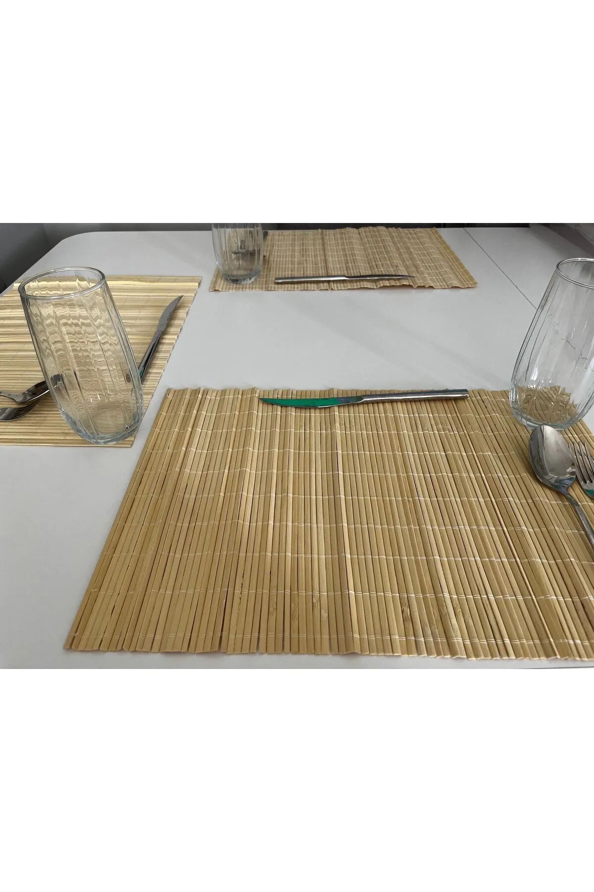 Bamboo-Bamboo American Placemat Foldable Plate (4 Pieces) 3