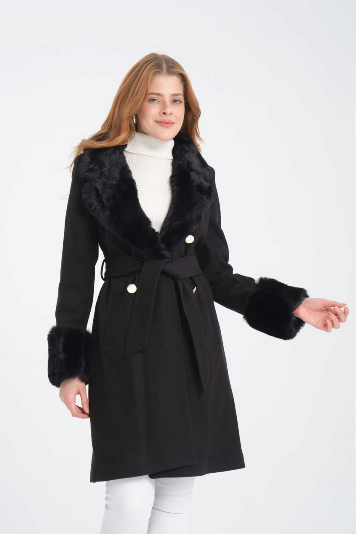 Mislina-Sheepskin Coat with Sheepskin Lining on Collar and Sleeves 1