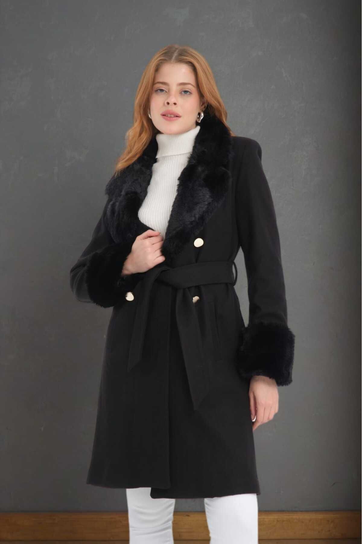 Mislina-Sheepskin Coat with Sheepskin Lining on Collar and Sleeves 4