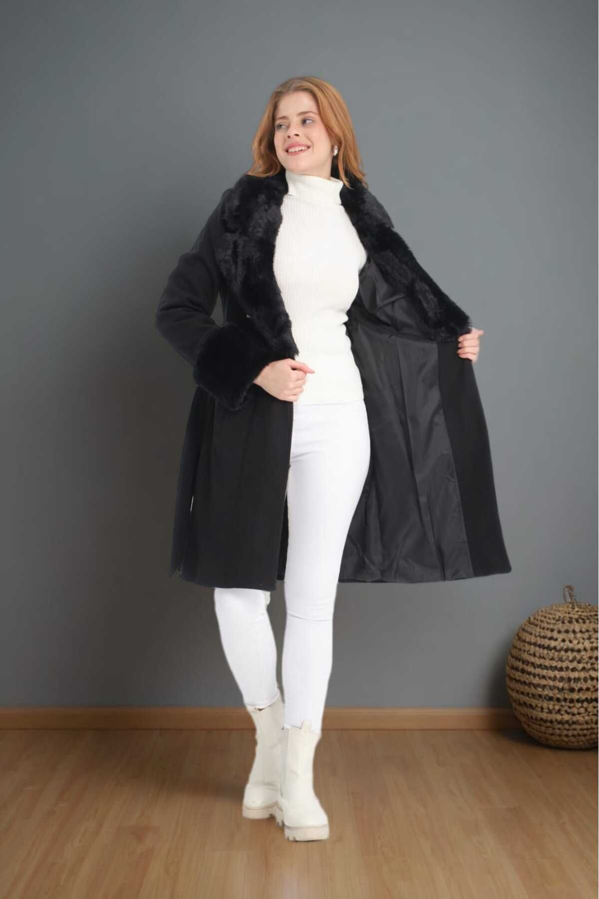 Mislina-Sheepskin Coat with Sheepskin Lining on Collar and Sleeves 5