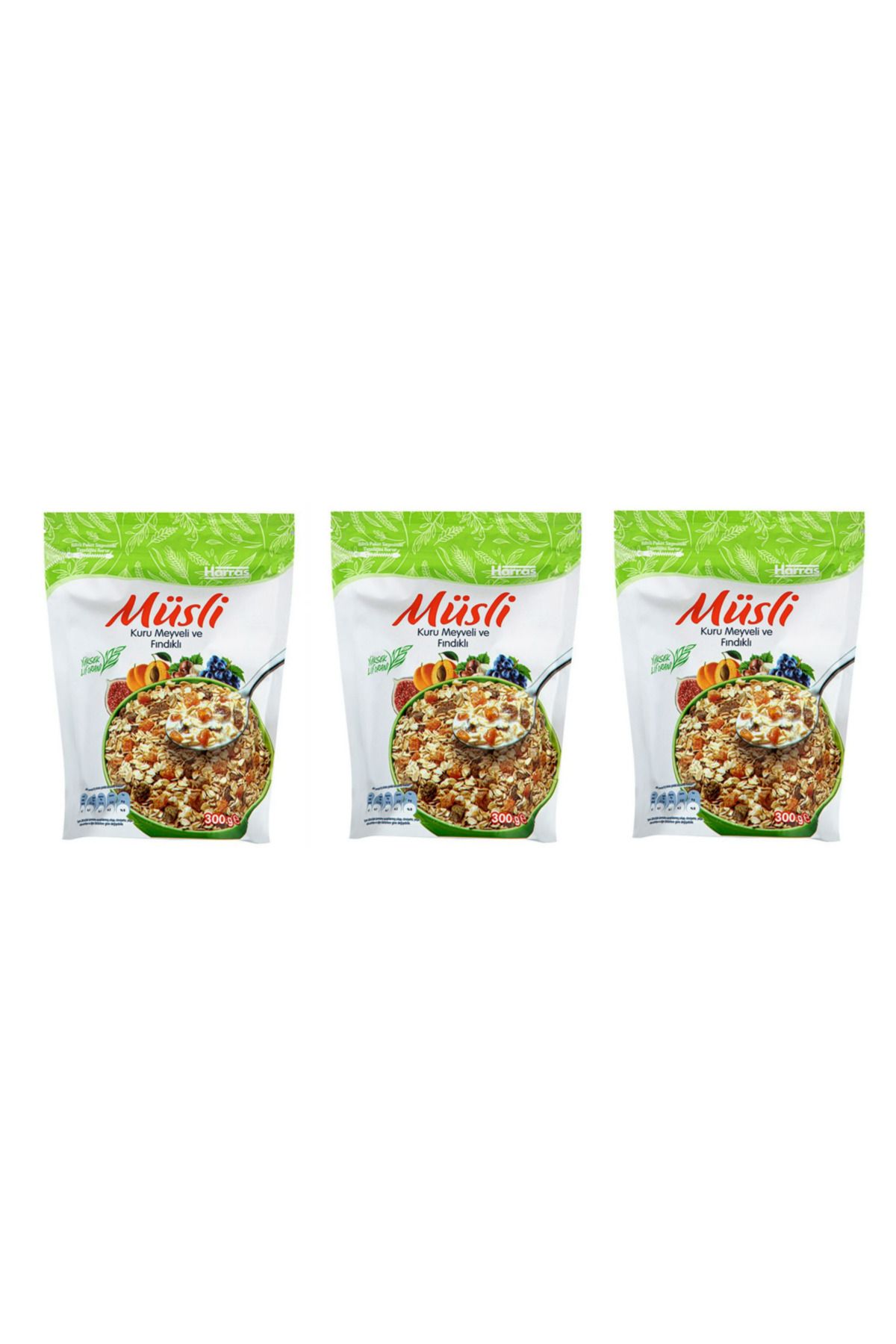 Harras Müsli Kuru Meyveli Ve Fındıklı 300 gr X 3 Adet