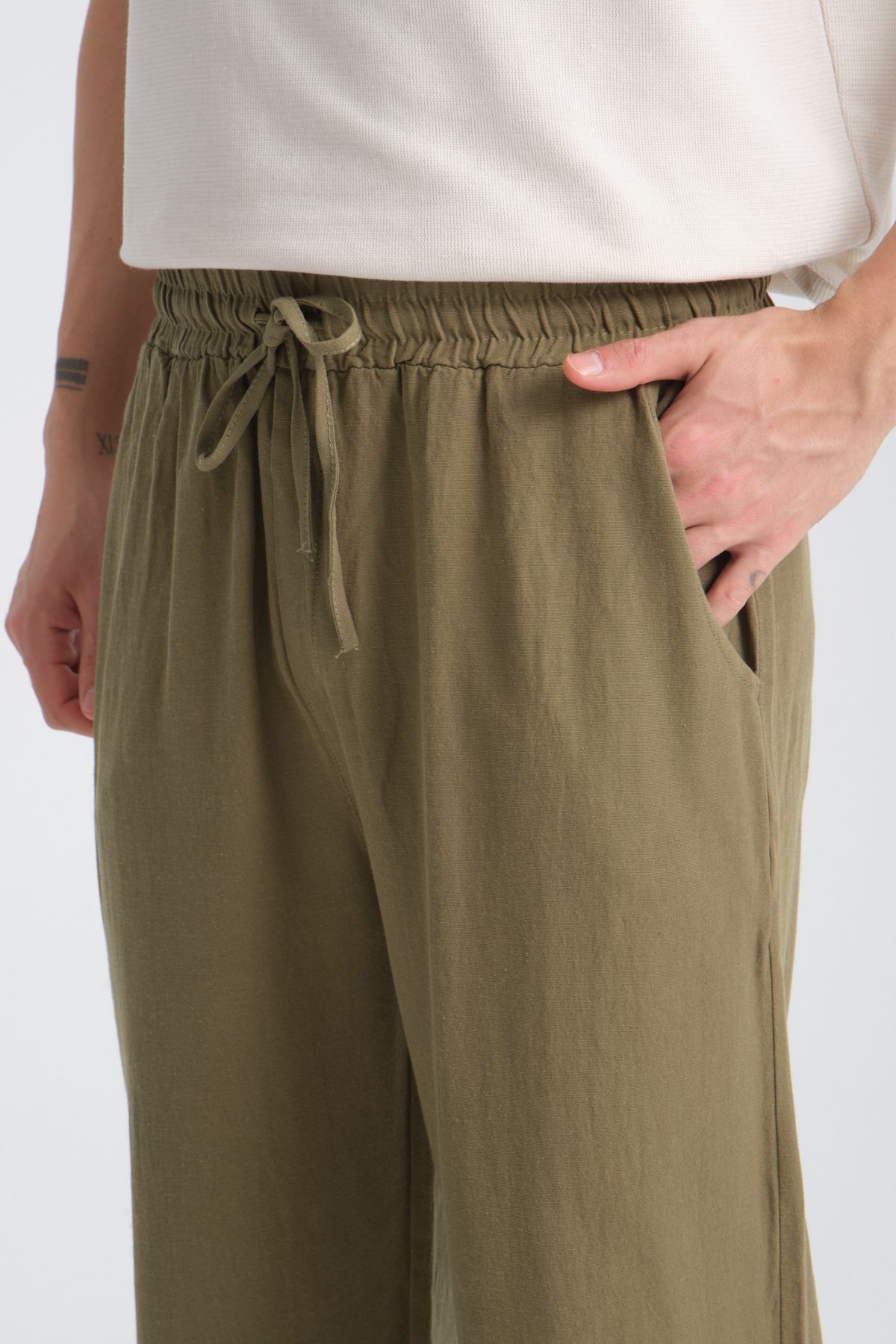 Redline-Άνετο λινό ανδρικό παντελόνι - Saga Baggy Fit 6