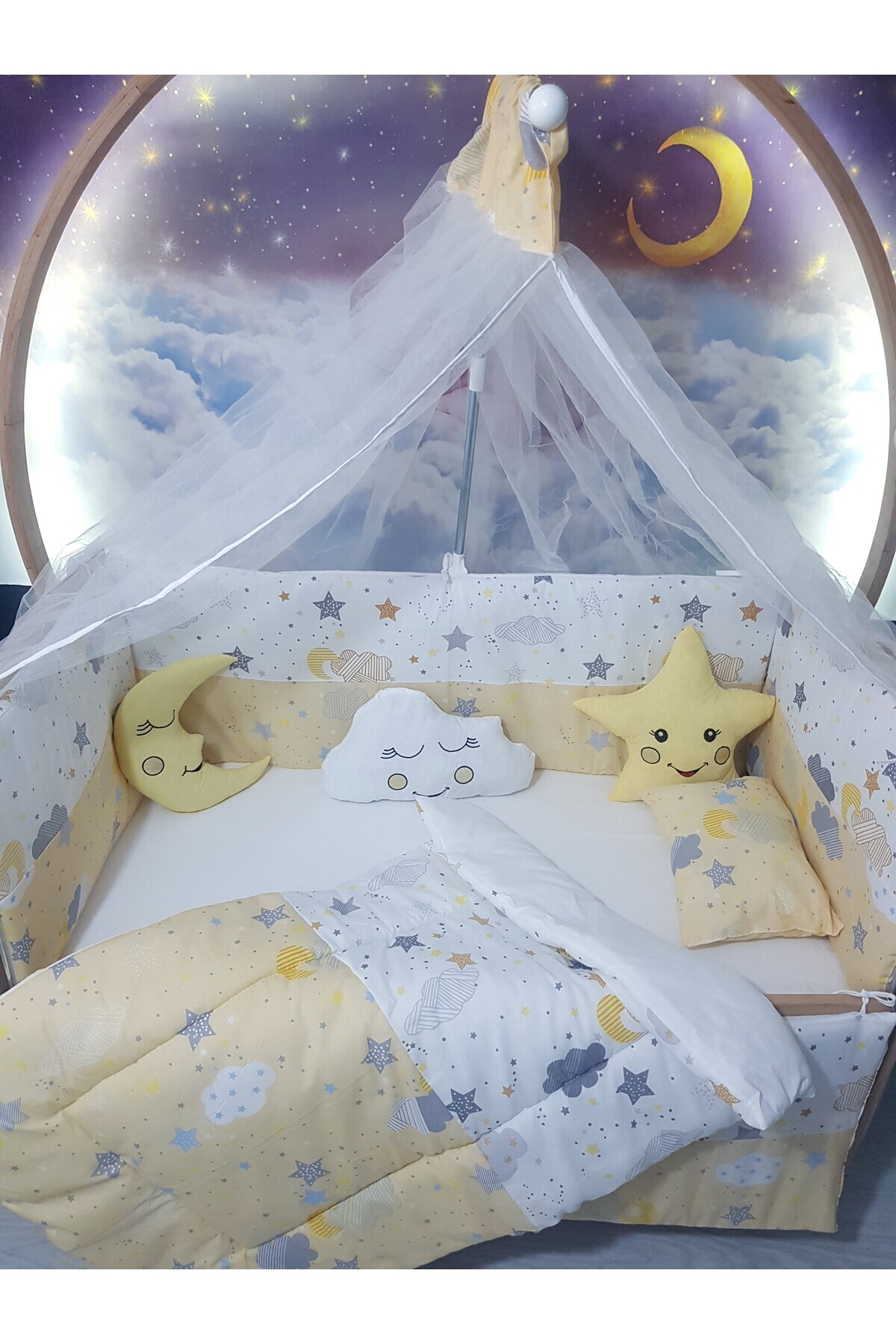 Baby Clime 60x120 Rüya Serisi Bebek Uyku Seti Sarı (CİBİNLİK VE APARAT DAHİL) fotoğrafı 2 (önizleme)