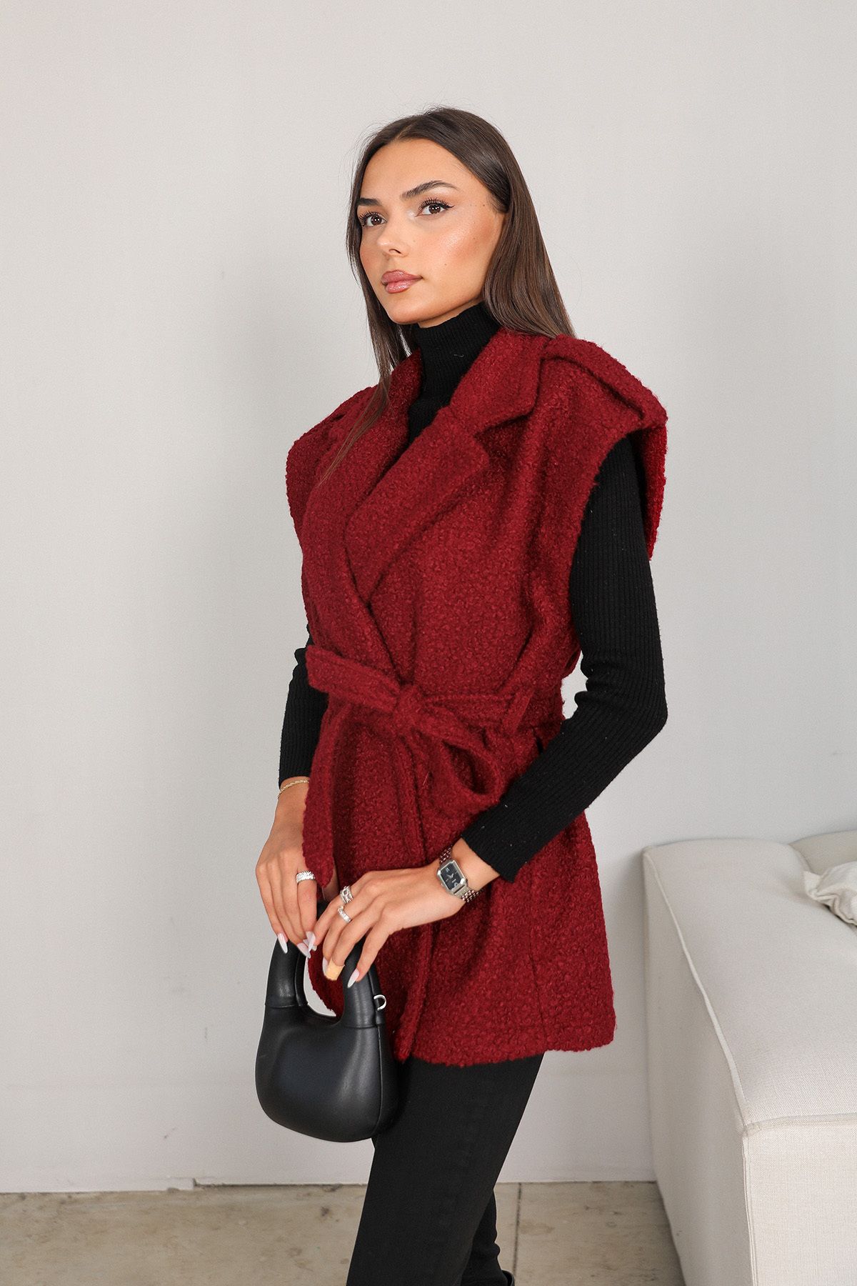 Melike Tatar-Vesta Claret Red Boucle 32-2231 3