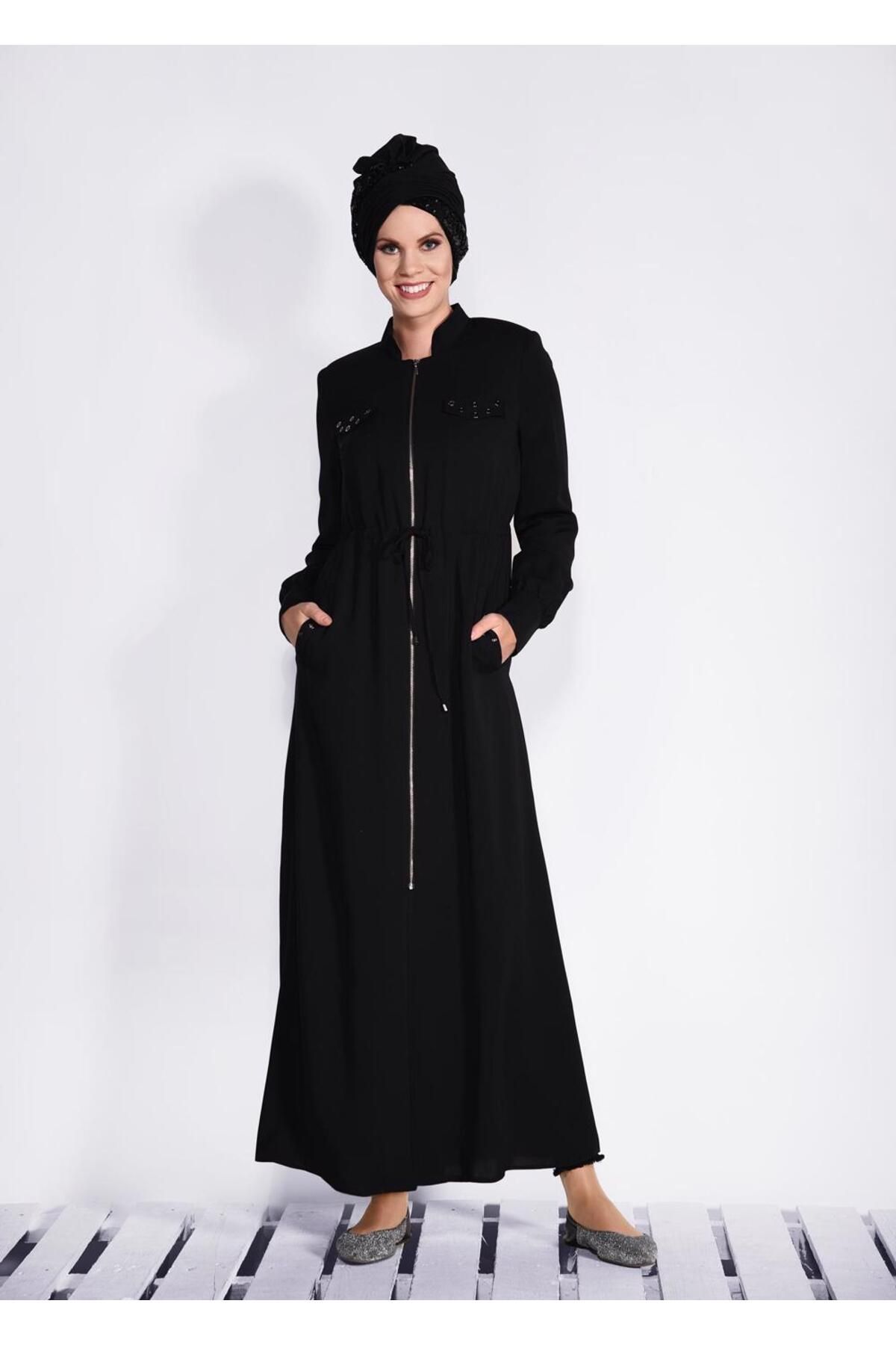 زیپر EYELET DETAILED ABABYA 8289 Alvina