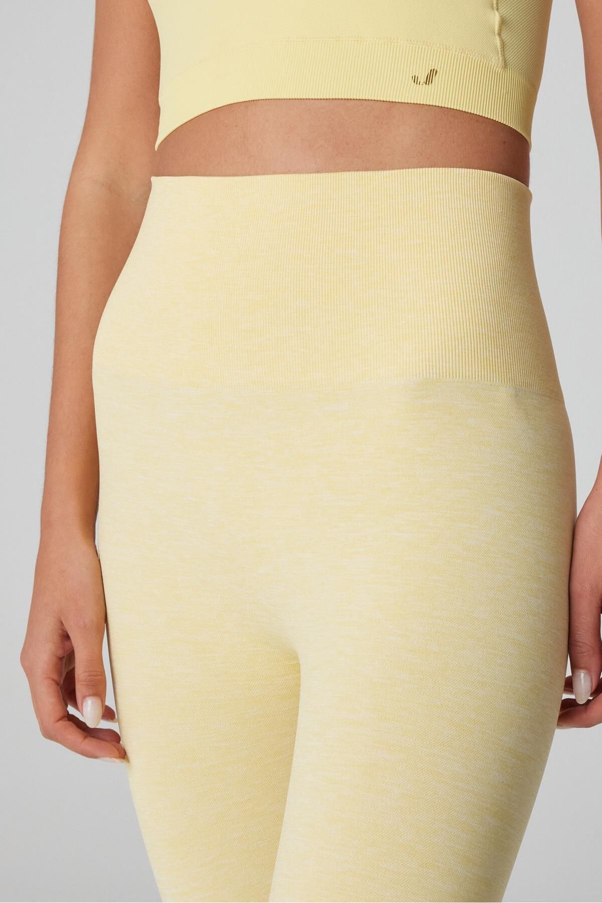 Jerf-Palmi Melange Patterned High Waist Leggings Yellow 2