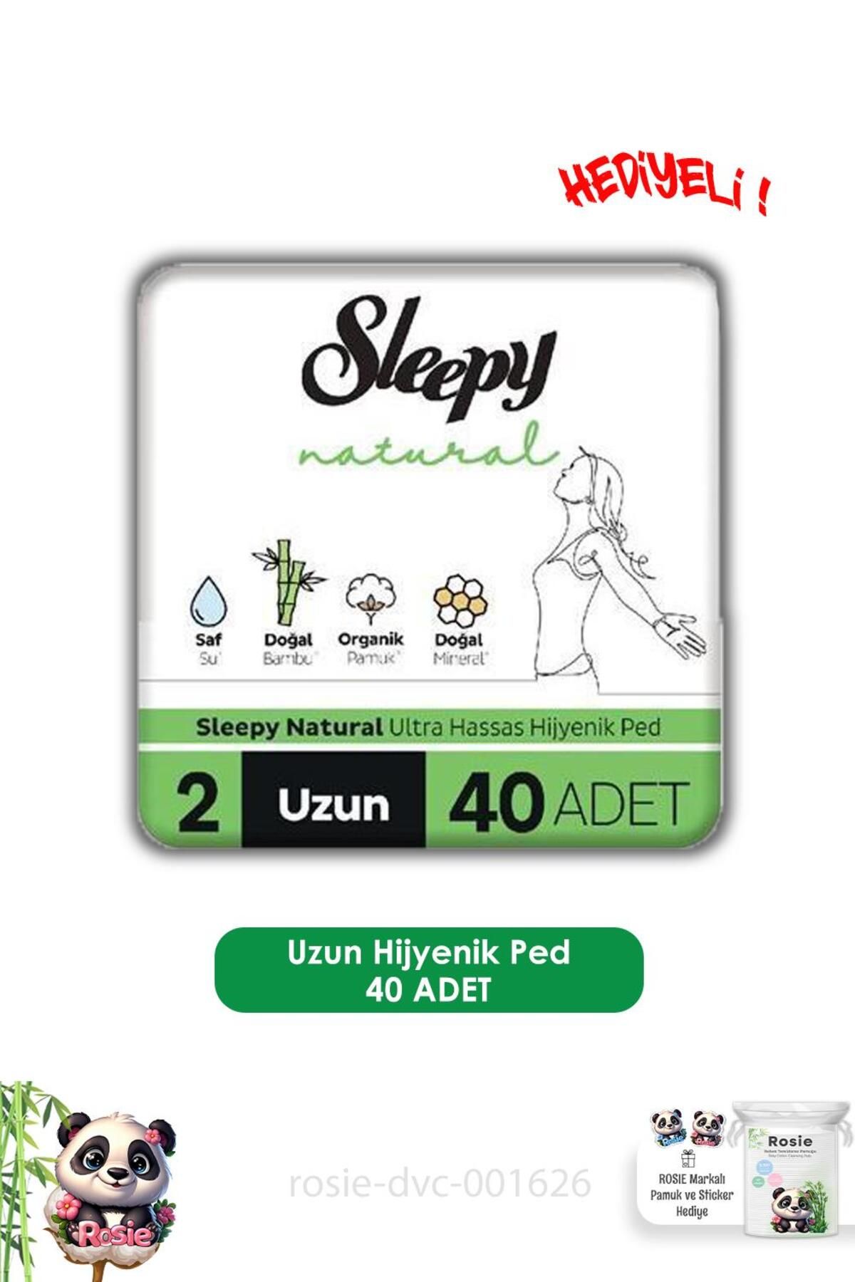 Sleepy Natural Ultra Hassas Hijyenik Ped Uzun 40 Adet Ped ve ROSIE