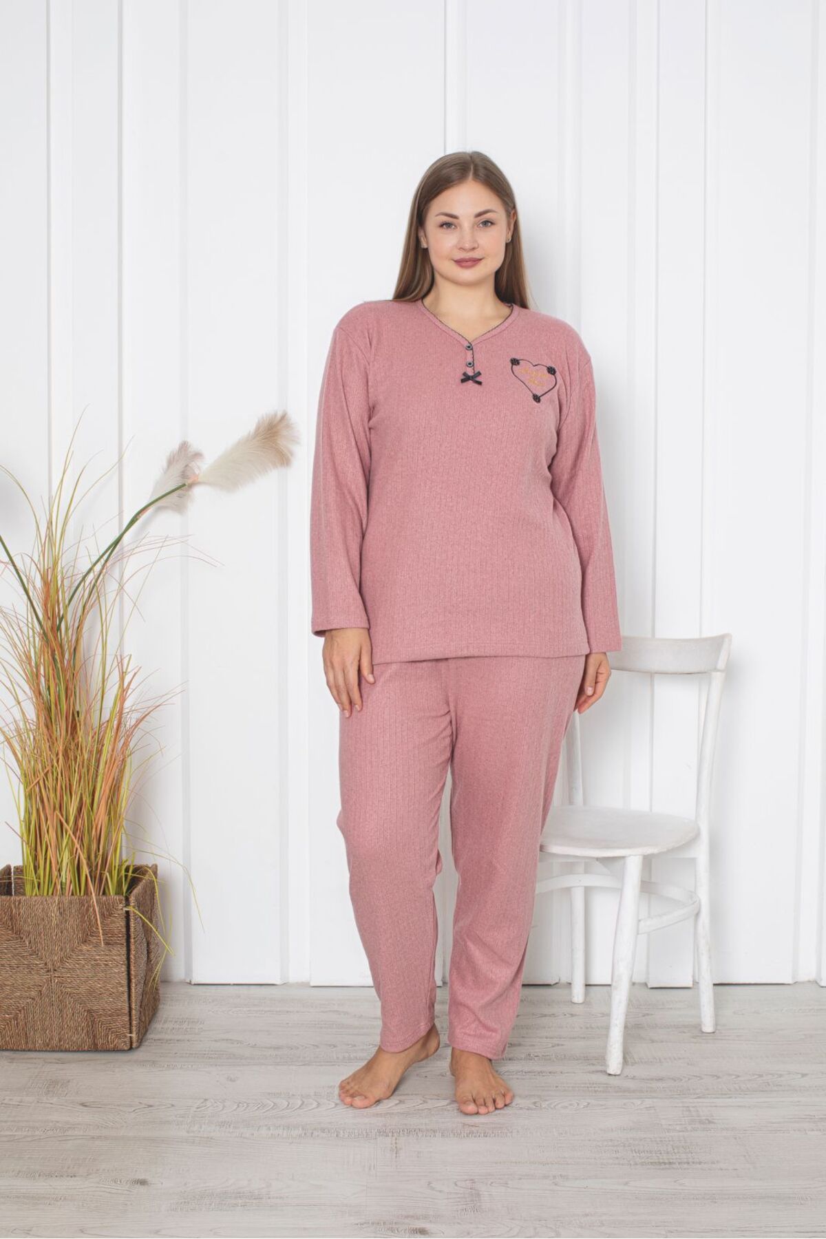 Asel-Plus Size Interlock Pajama Set 1