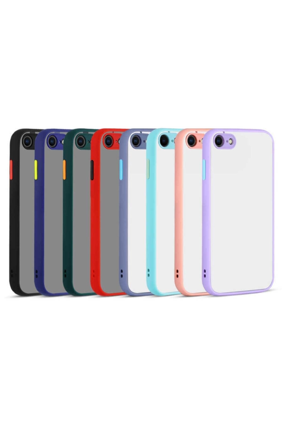Fibaks-حافظة متوافقة مع هاتف Apple Iphone 11 Pro Max مع حماية للكاميرا وظهر بلوري غير لامع وحواف ملونة ومفتاح من السيليكون 4