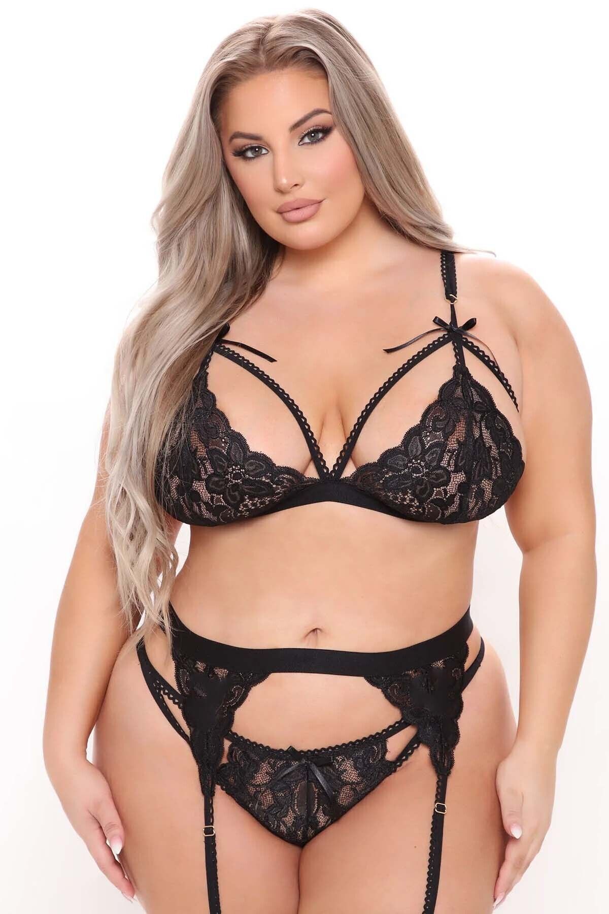 Merry See-Spitzen-Strumpfhalter-BH-Slip-Anzug-Unterwäsche 8