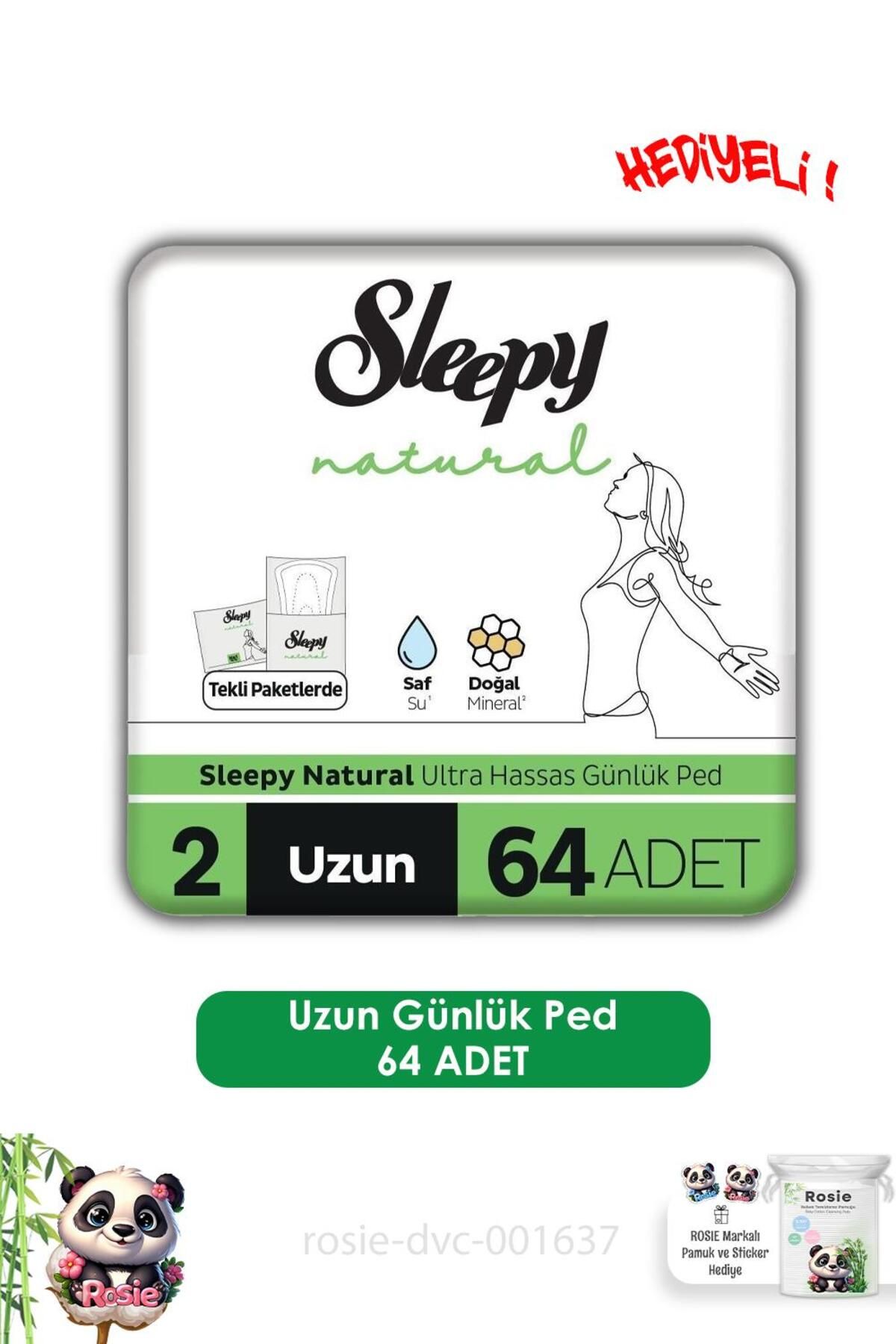 Sleepy Naturel Günlük Ped 64lü ve ROSIE