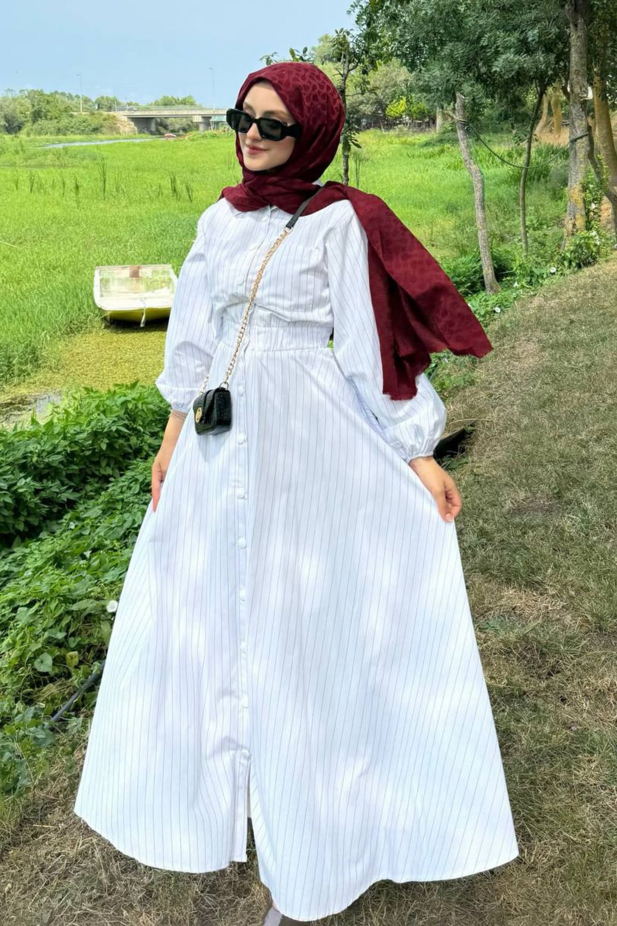 پیراهن سفید زنانه حجاب لباس اسنپ راه خوب lurex moda