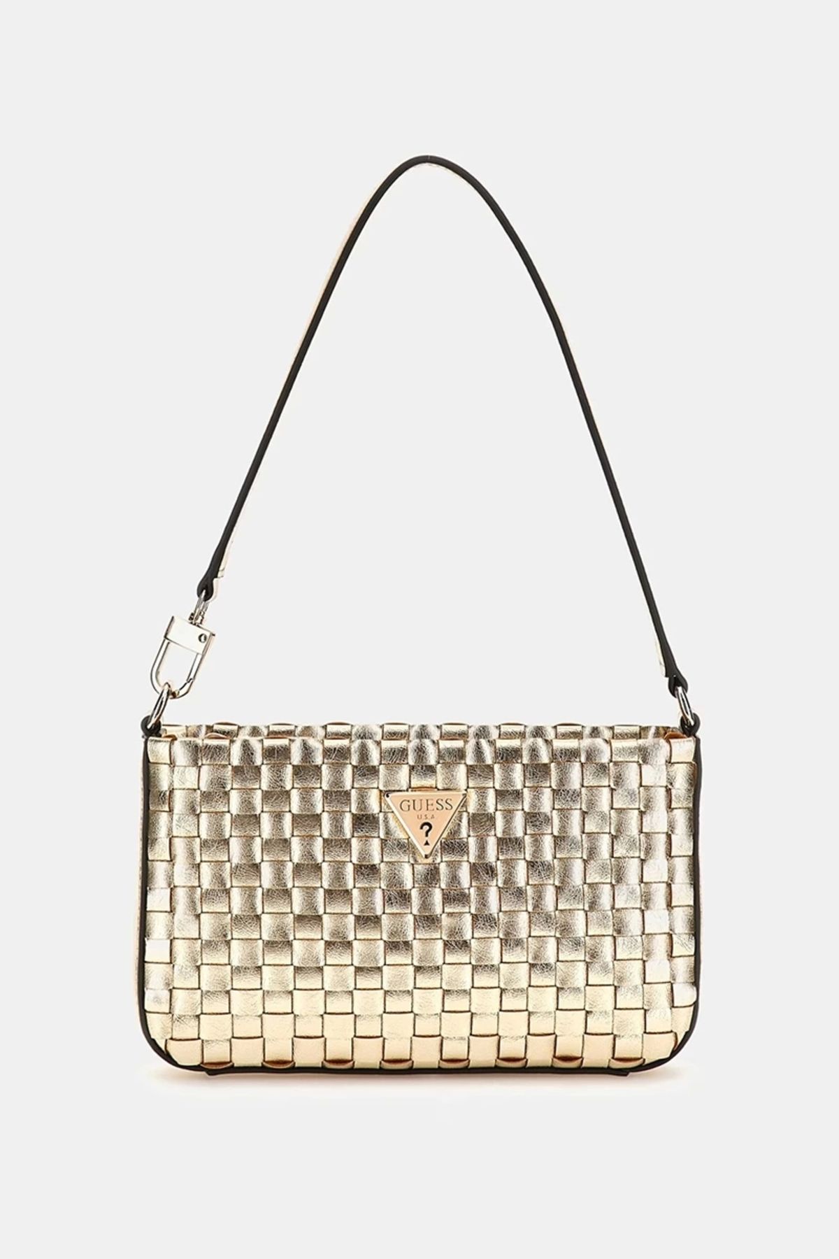 Guess-Women's Gold Twiller Straw Mini Shoulder Bag 1