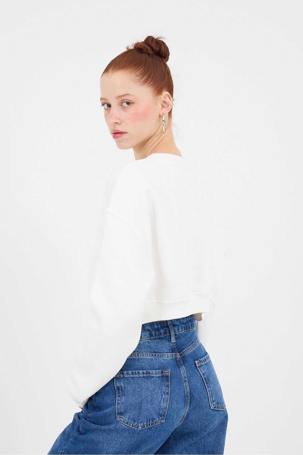 Addax-Mikina Crew Neck Raised Crop S11078-L11 2