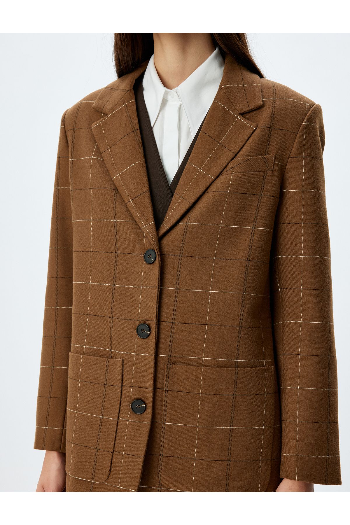 Koton-Double Breasted Blazer Jacket with Pockets and Buttons 5