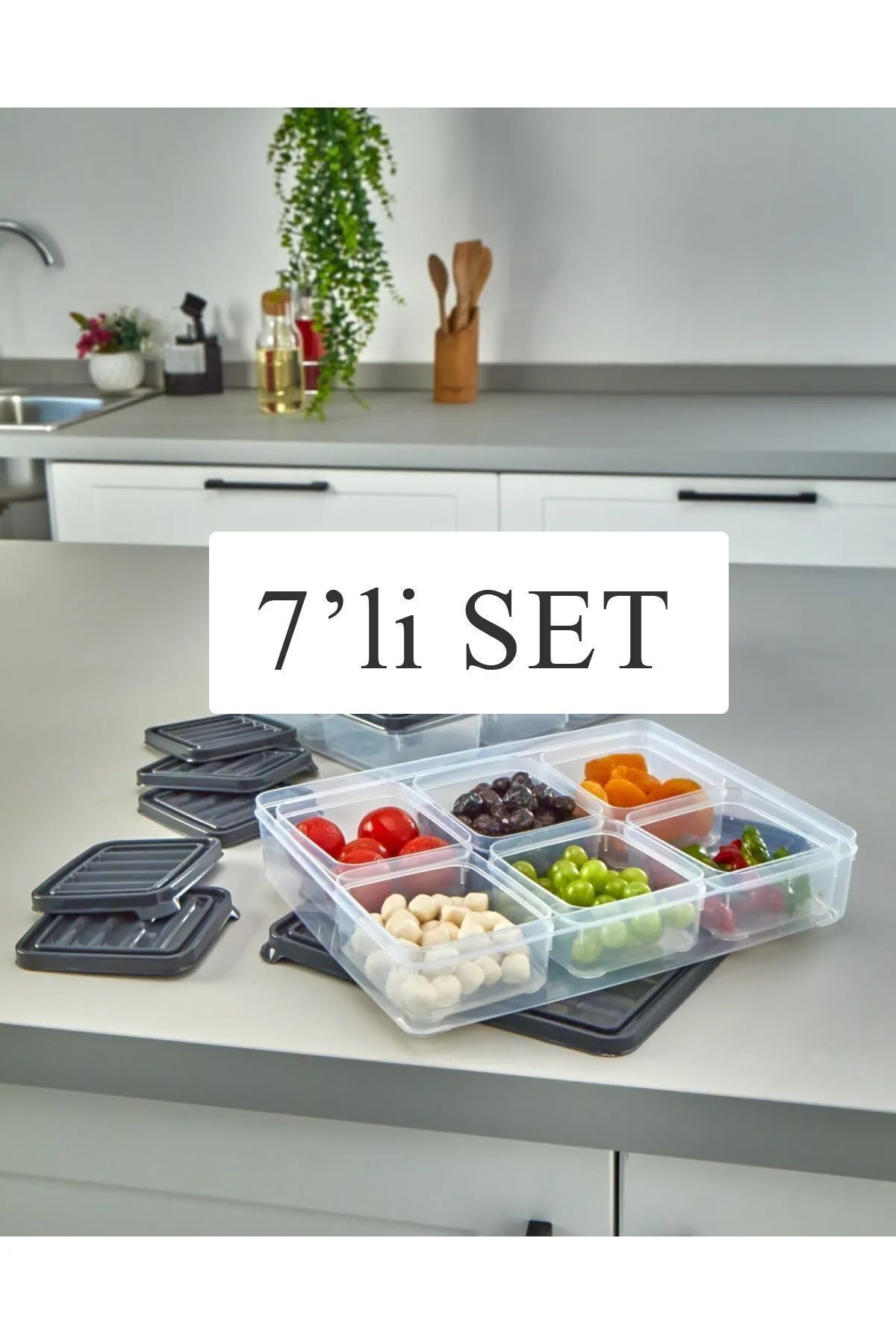 KRM HOME-Set of 7 Freezer, Pulses, Food Container-Picnic, Microwave Storage Container 1X2500 Ml-6X250 ml 4