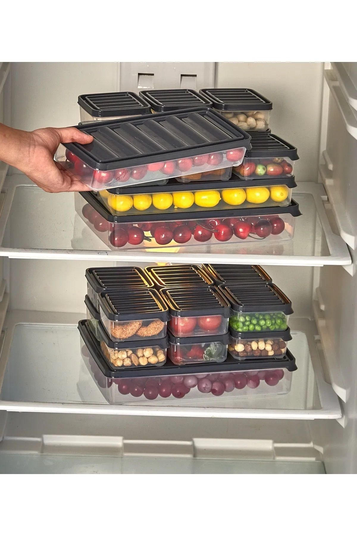 KRM HOME-Set of 7 Freezer, Pulses, Food Container-Picnic, Microwave Storage Container 1X2500 Ml-6X250 ml 6