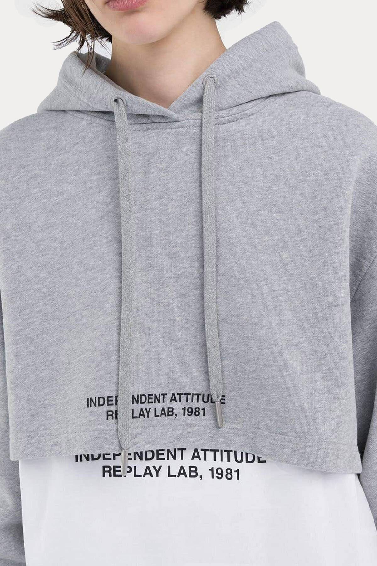 Replay-Hooded Crop Sweatshirt 2