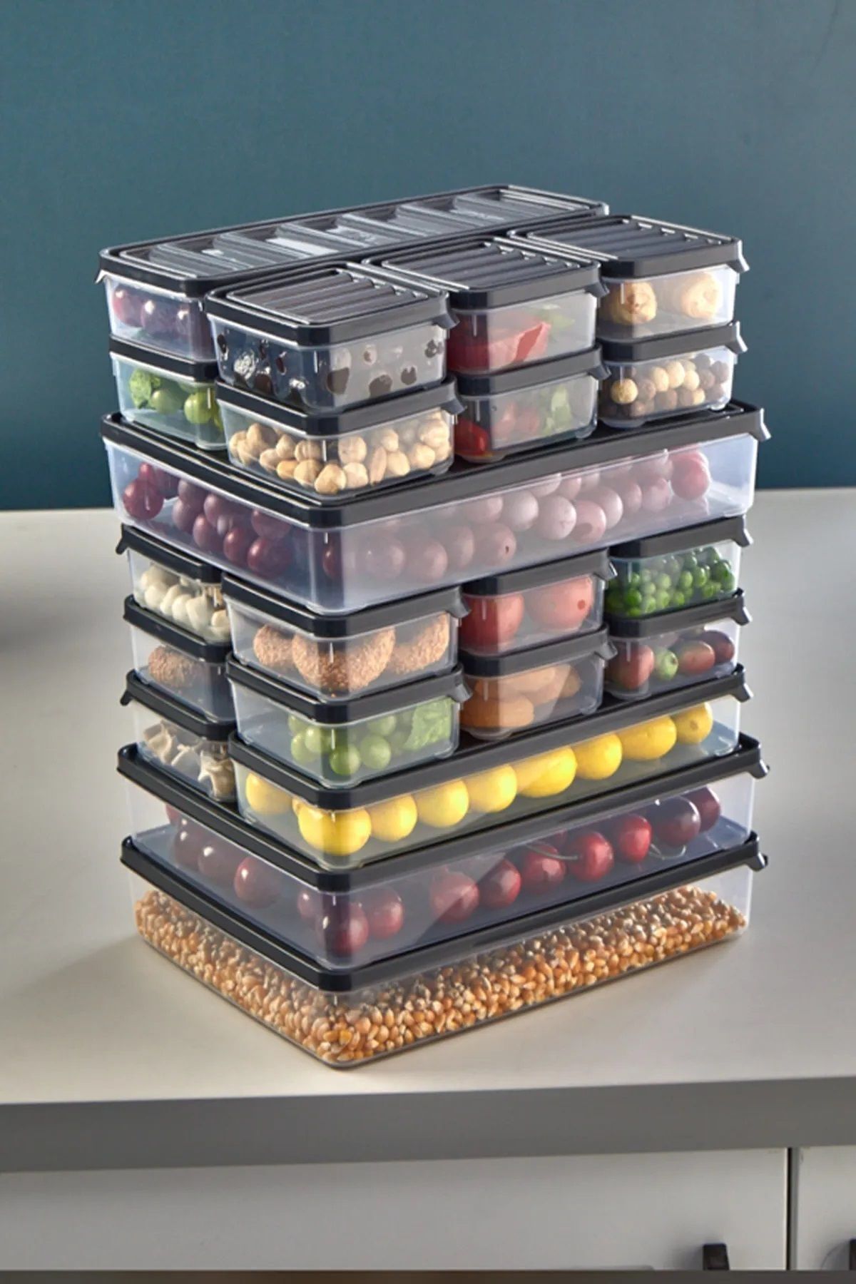 KRM HOME-Set of 7 Freezer, Pulses, Food Container-Picnic, Microwave Storage Container 1X2500 Ml-6X250 ml 5