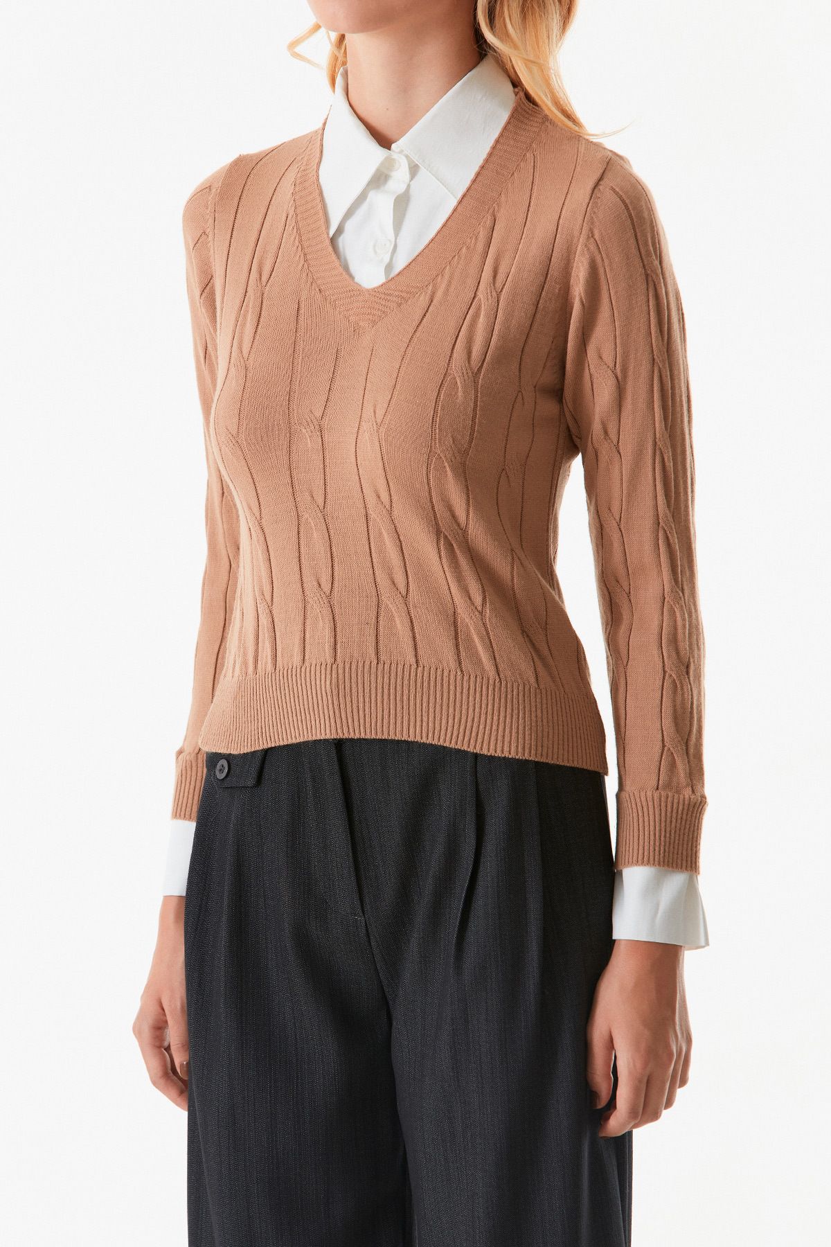 Fulla Moda-Knitwear Sweater - Hair Braided and Shirt Detail 8