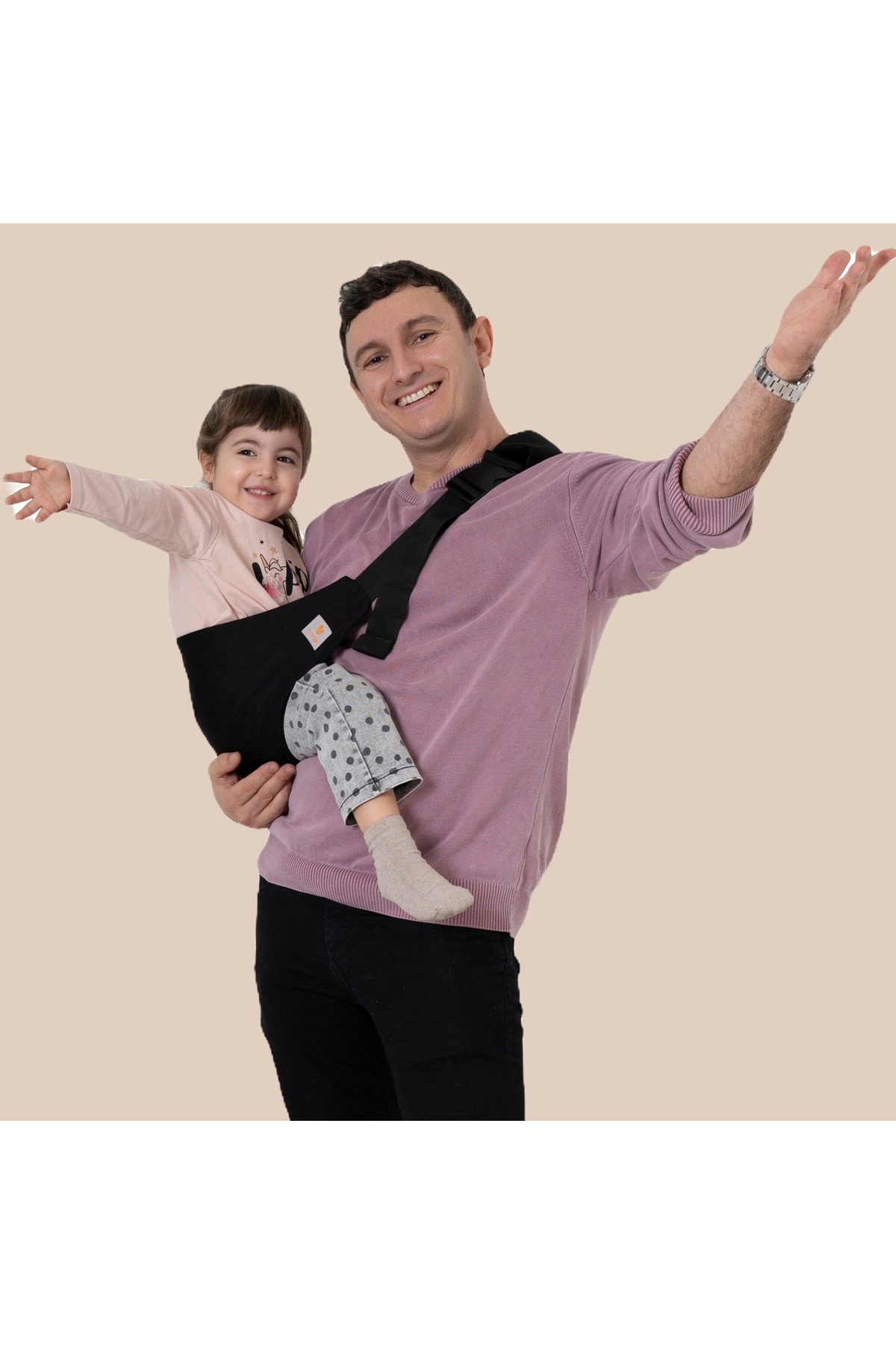 coshen Bebek sling kanguru, taşıyıcı ana kucağı, Amerikan sertifikalı, 9 - 48 ay, Siyah fotoğrafı 5 (önizleme)