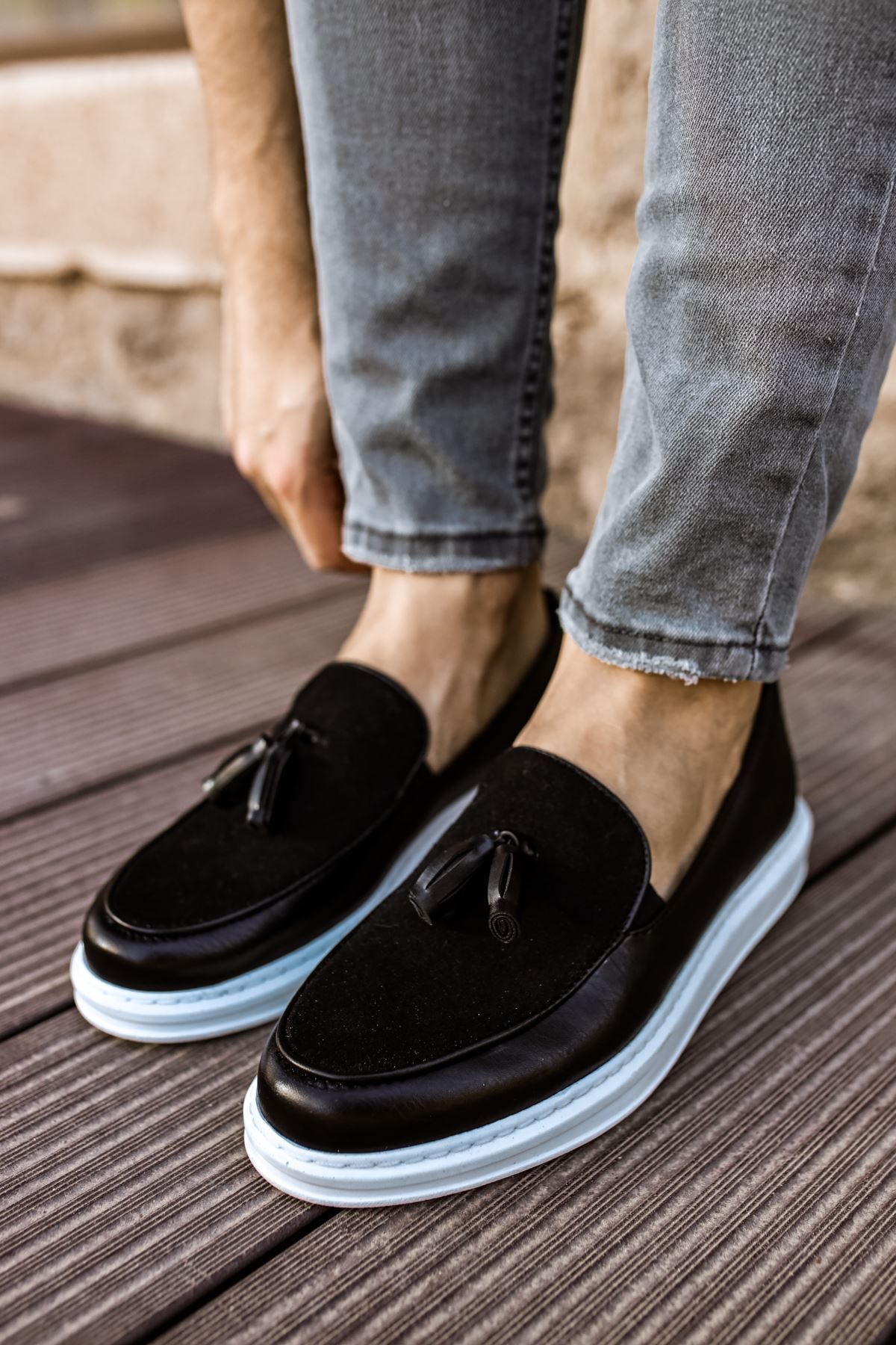 PİNK STAR CH002 CBT Loafer Pelle Erkek Ayakkabı SIYAH