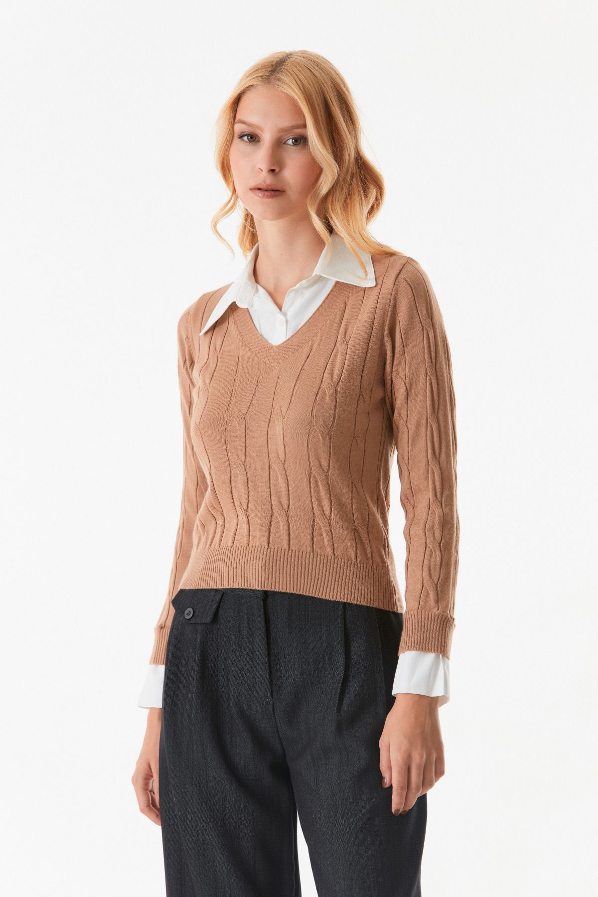 Fulla Moda-Knitwear Sweater - Hair Braided and Shirt Detail 3