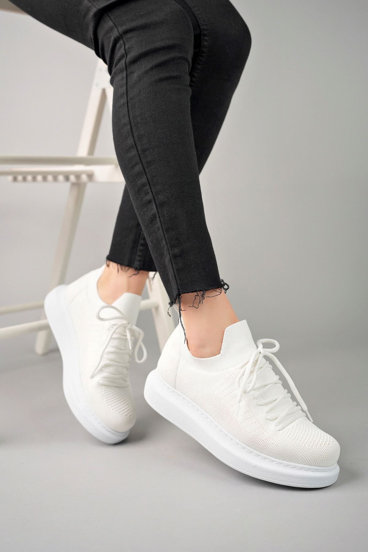 PİNK STAR CH307 RT Tricot Kadın Ayakkabı BEYAZ