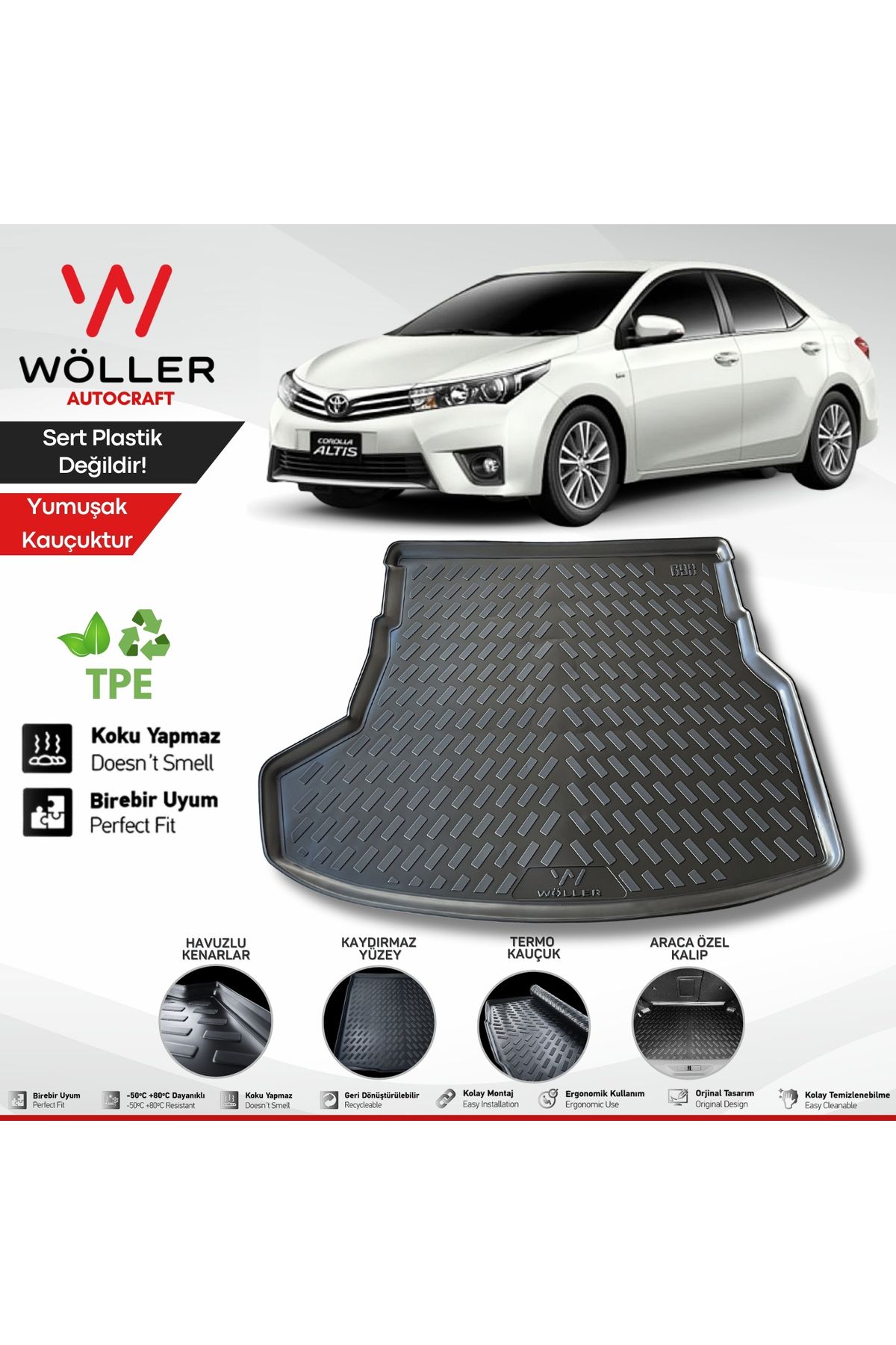 wöller Toyota Corolla Bagaj Havuzu 2013 2018 Arası 3d Ultraflex Esnek