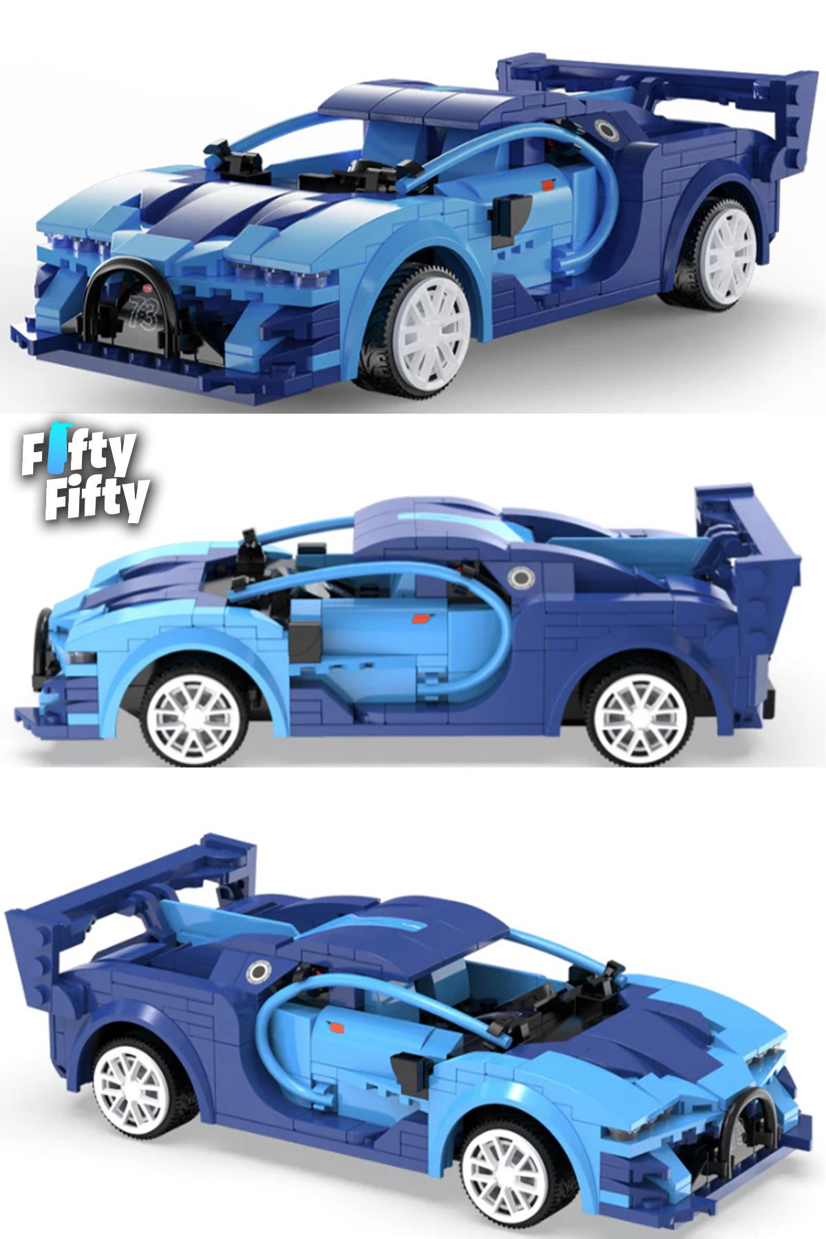 Vagonlife-Cada Blue Race Car - Remote Control, 325 Piece Toy Set - C51073W 2