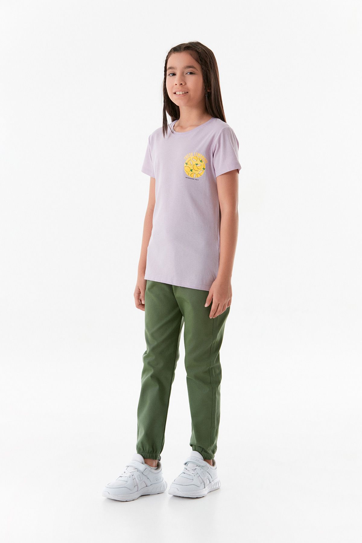 Fulla Moda-Lemon Printed Girl's T-Shirt - Front and Back 3