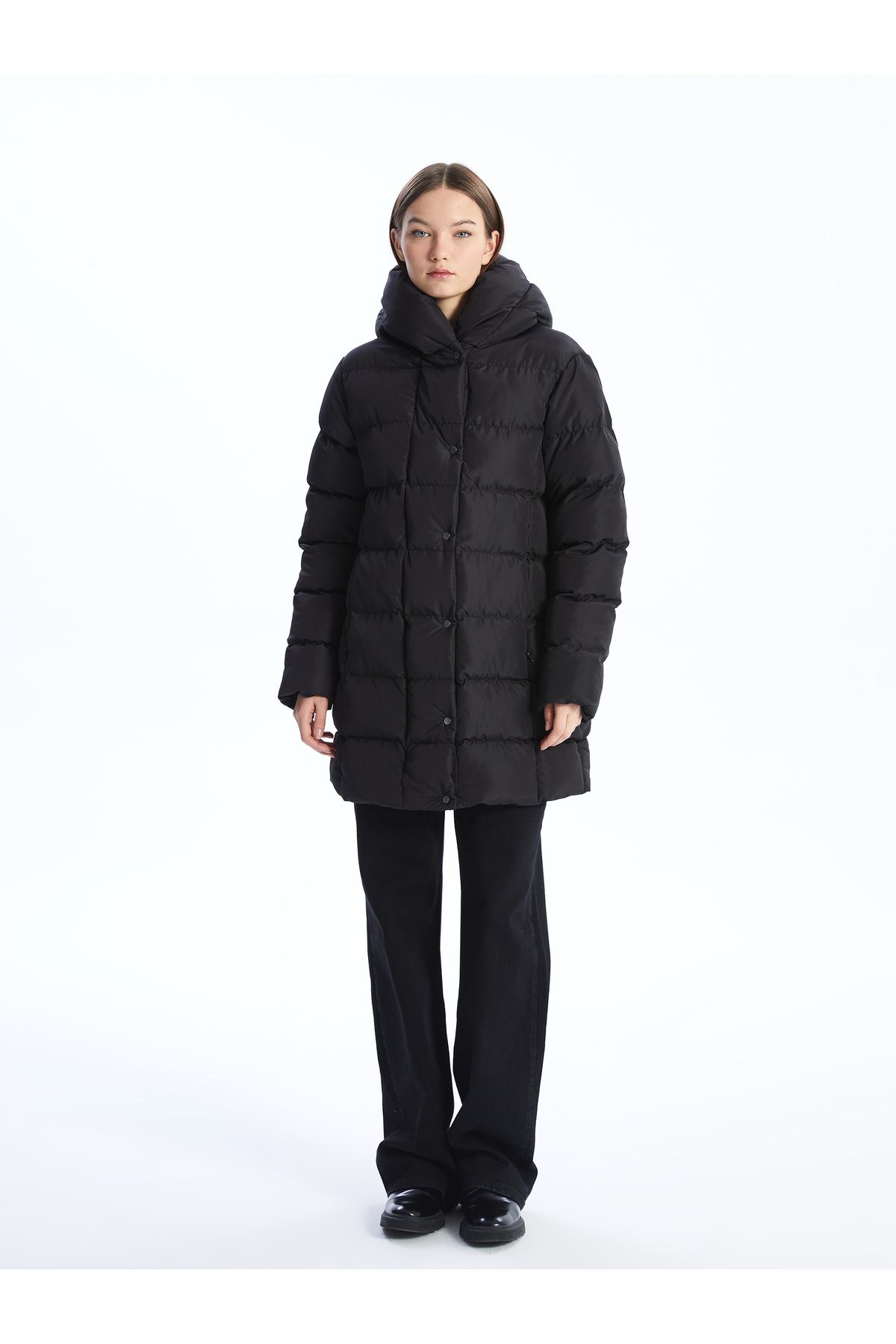 LC Waikiki-Dámský kabát s kapucí Puffer 1