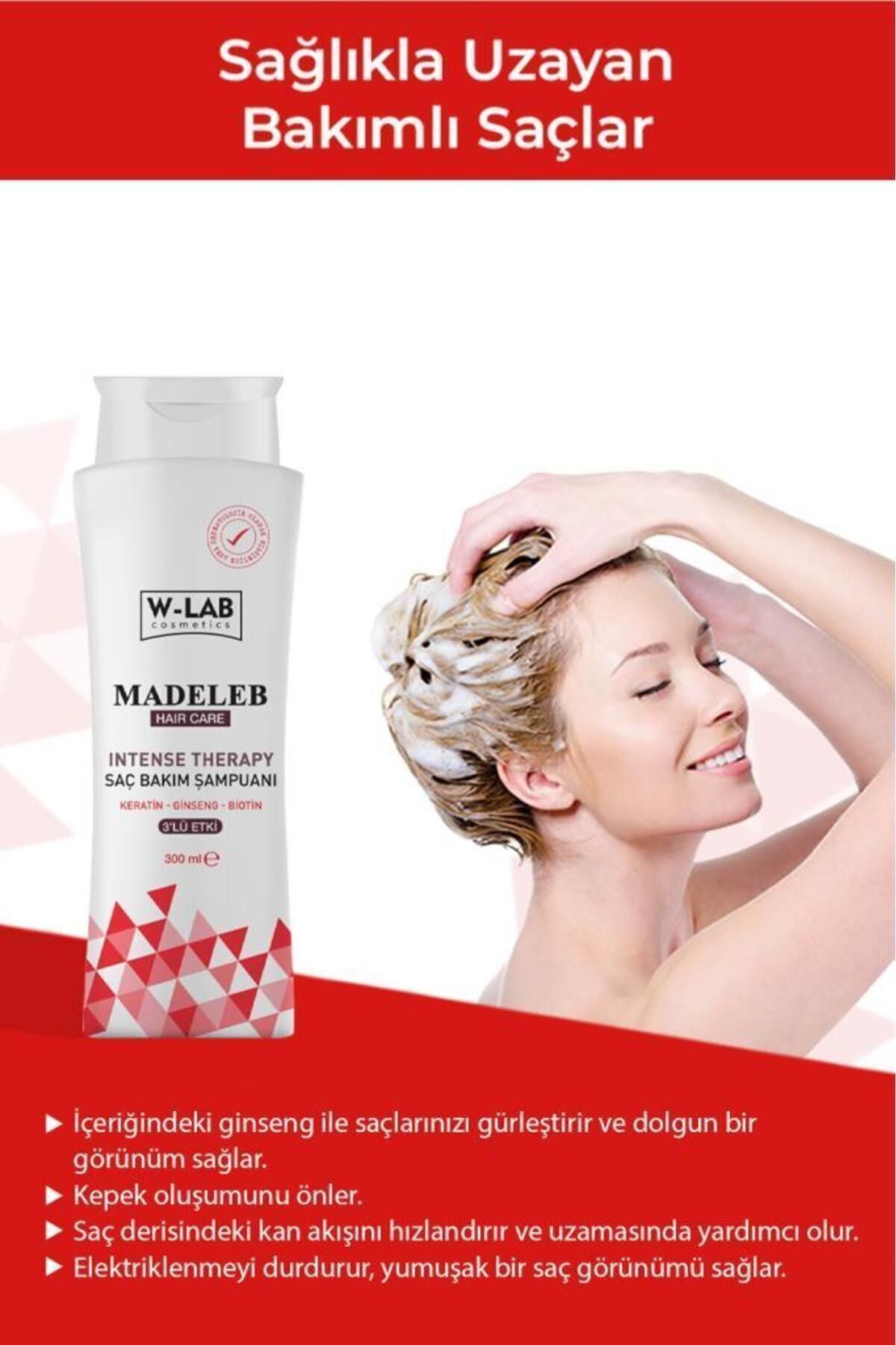 W-Lab Kozmetik Madeleb Intense Therapy Keratin Şampuan 300 ml-3